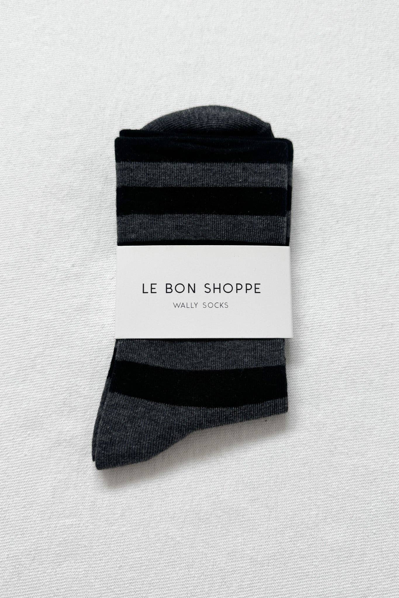 Le Bon Shoppe Wide Wally Socks - Navy Stripe