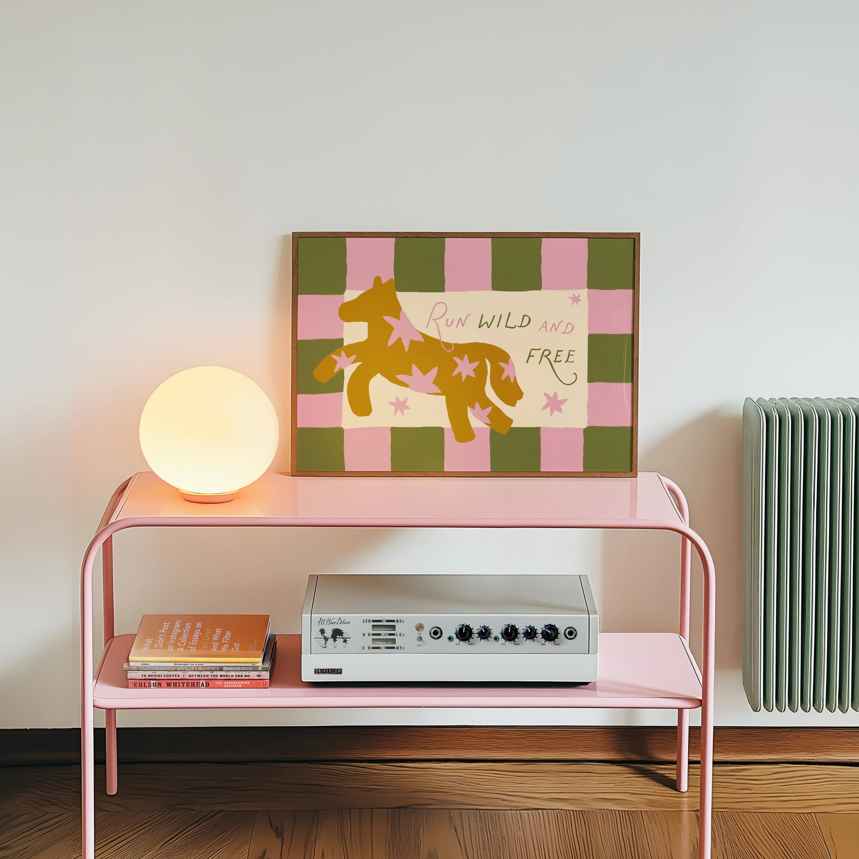 Run Wild & Free Print: Pink / Brown / Unframed / A5