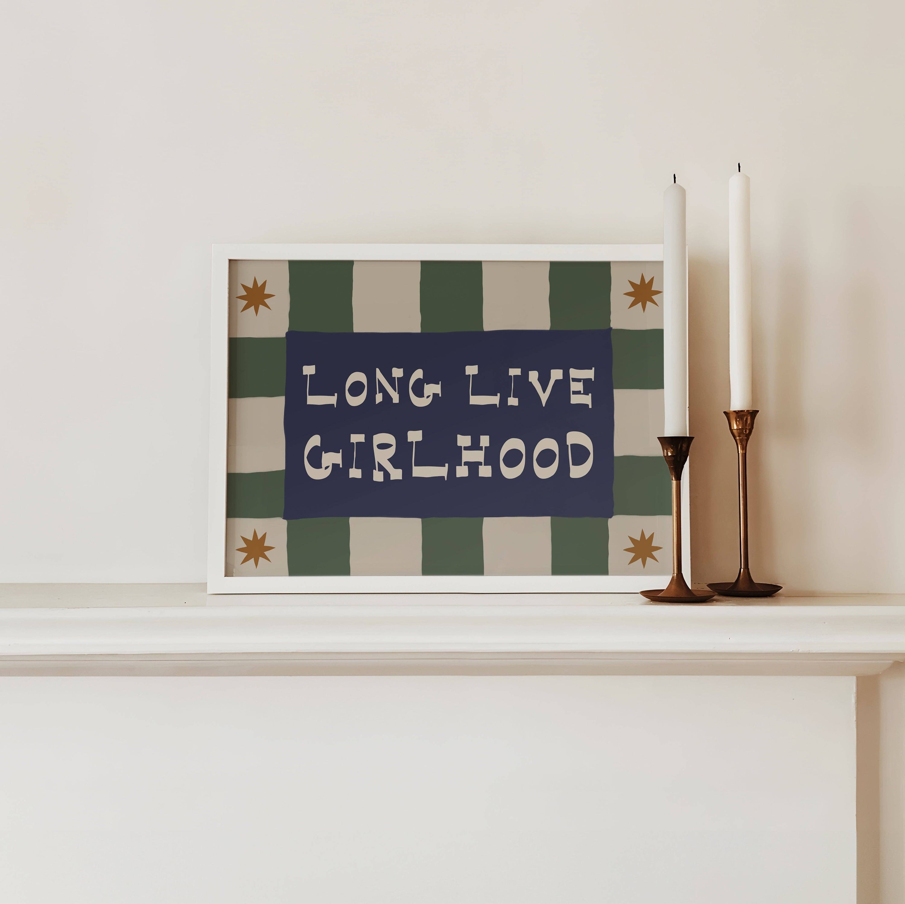 Long Live Girlhood Print: Pink & Red / Unframed / A3