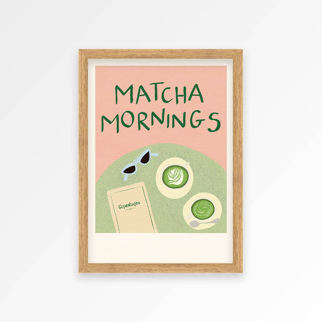 Matcha Mornings Copenhagen print A5 by Proper Good Abbie Franks