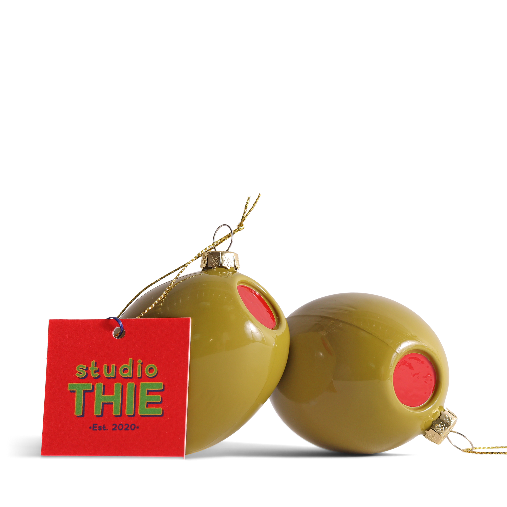 Olive Glass Christmas Bauble