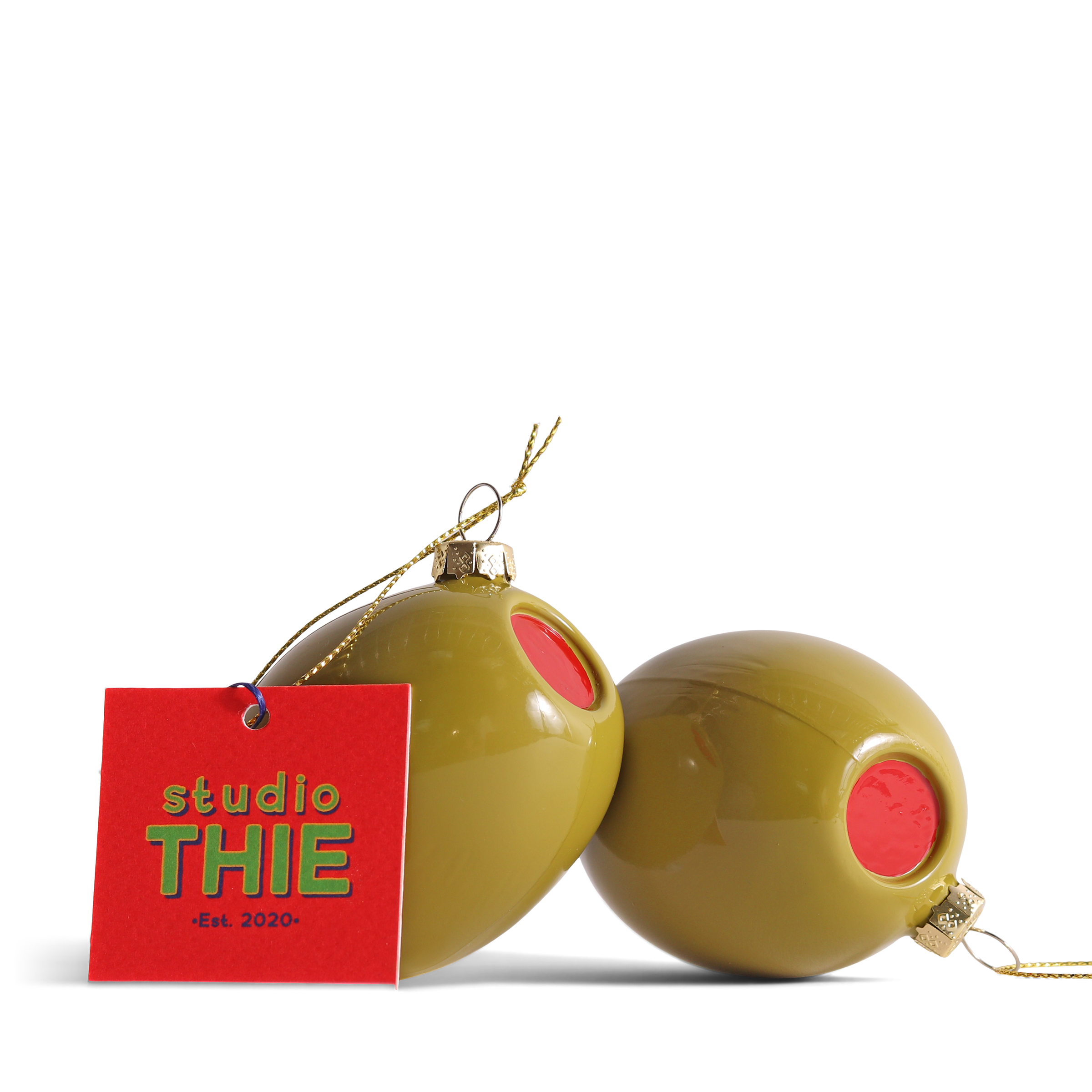 Olive Glass Christmas Bauble