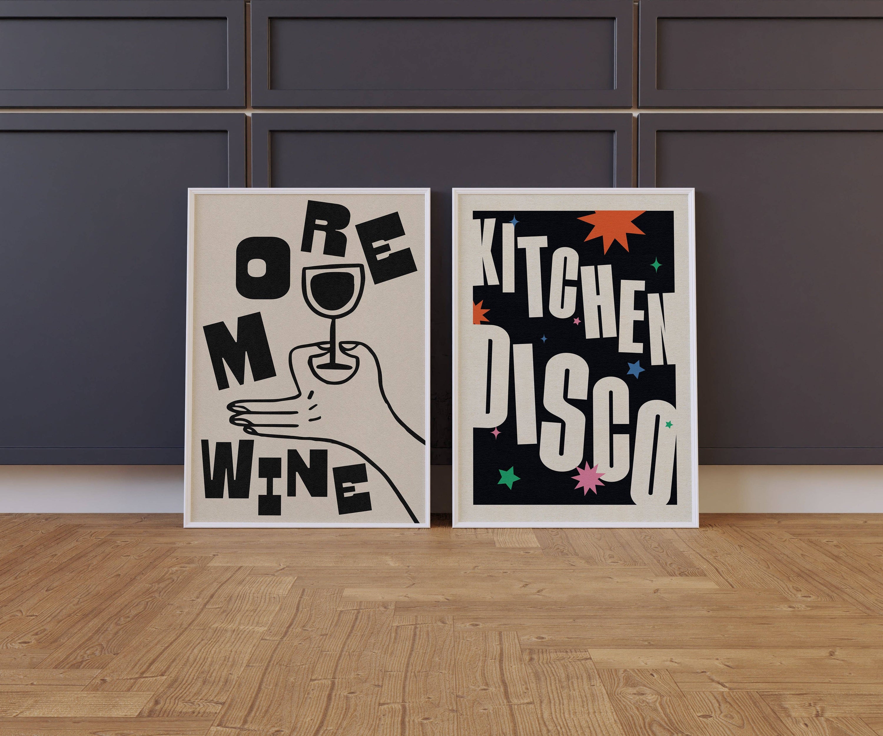 Kitchen Disco print framed in living room