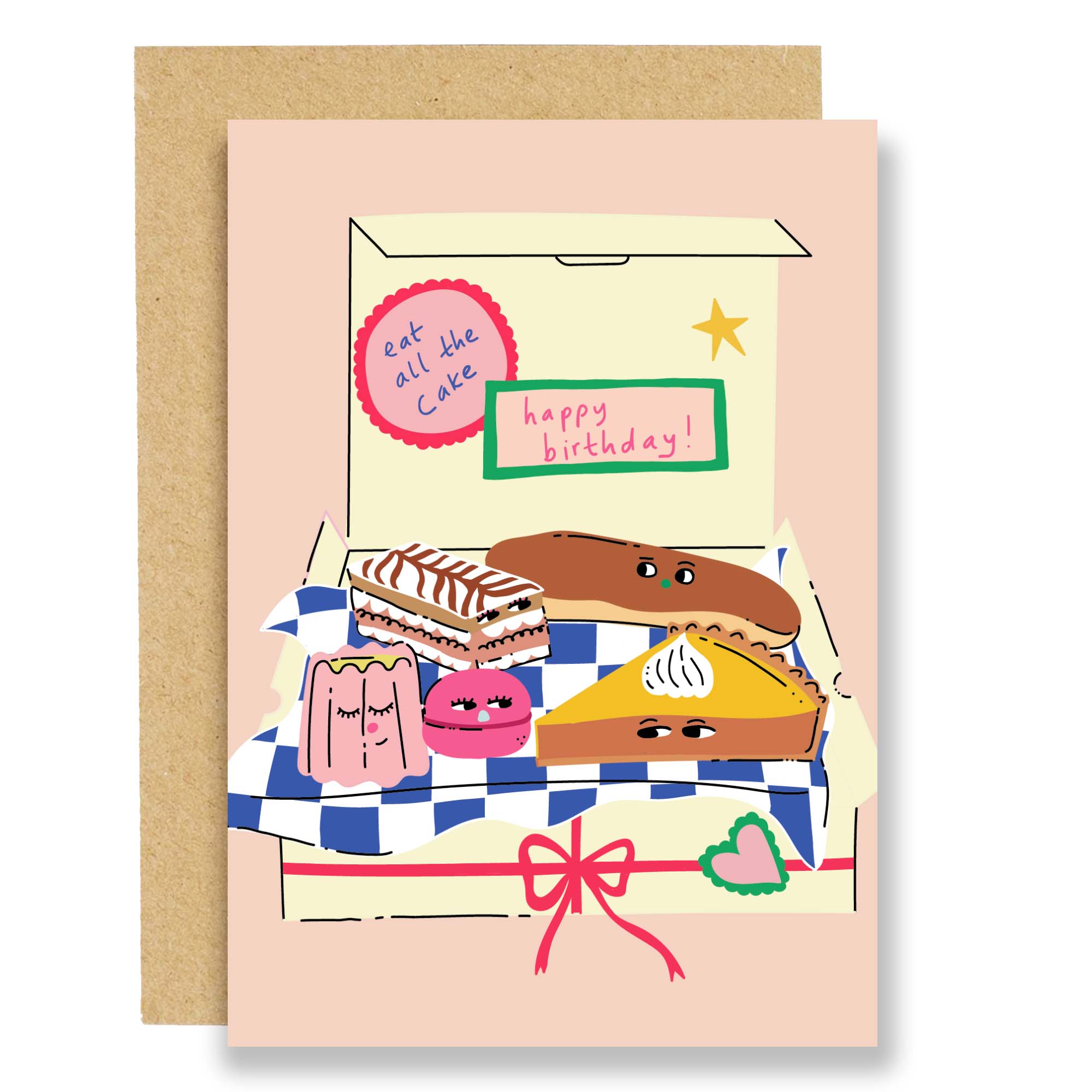 Cake box patisserie birthday card - Eat the Moon Modern Love Store Glasgow
