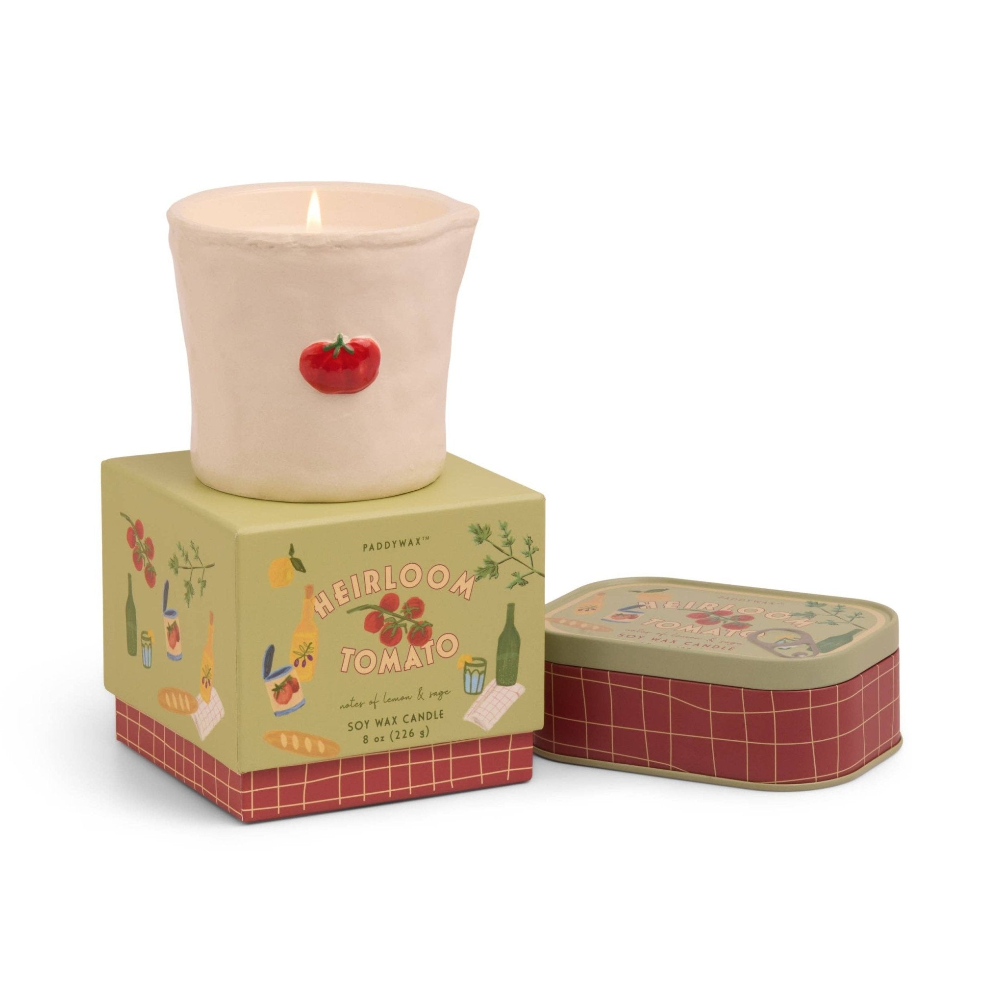 Paddywax Bistro Tomato Ceramic Candle - Heirloom Tomato - Candles Designworks Collective Modern Love Store Glasgow