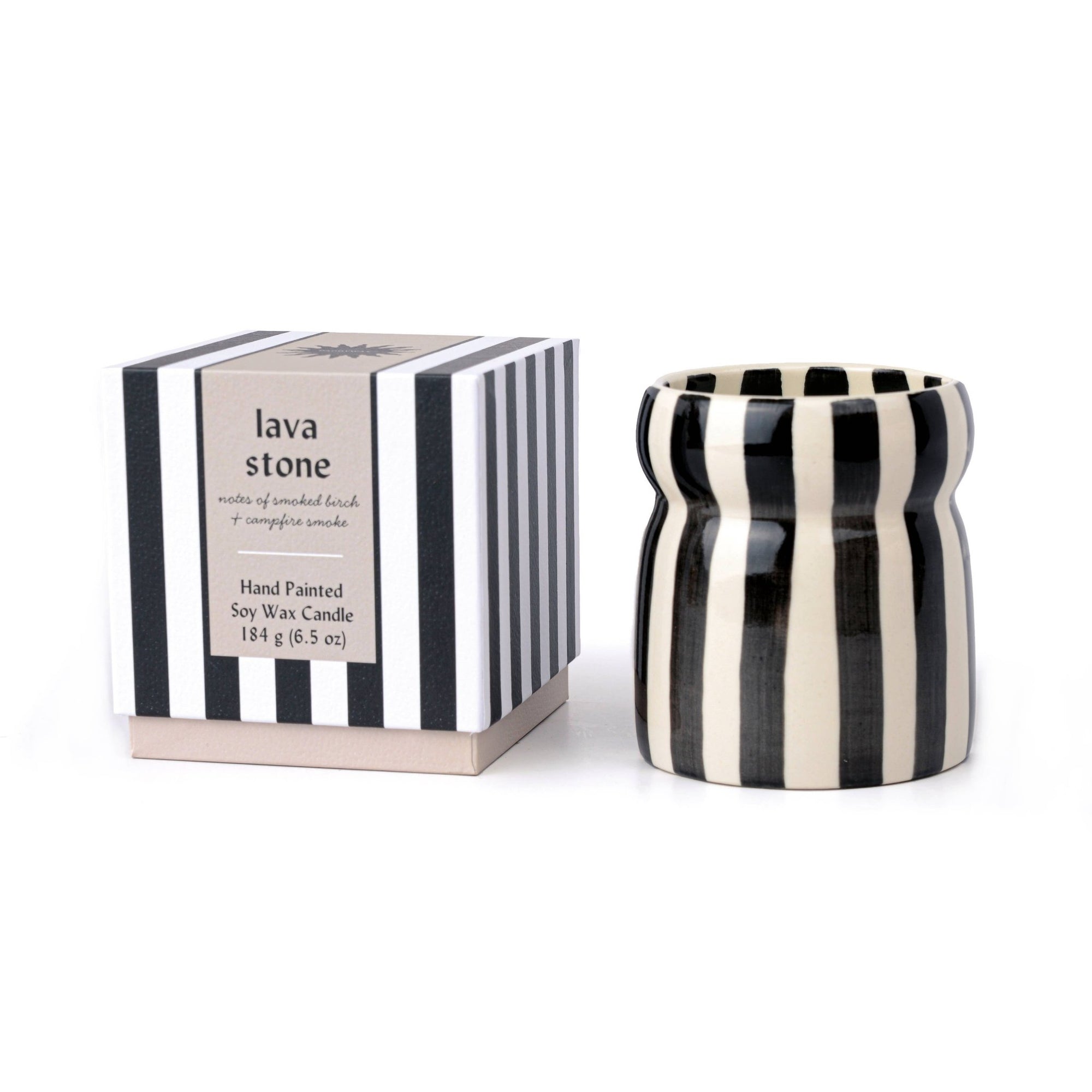 Paddywax Cabana Black Ceramic Candle - Lava Stone - Candles Designworks Collective Modern Love Store Glasgow