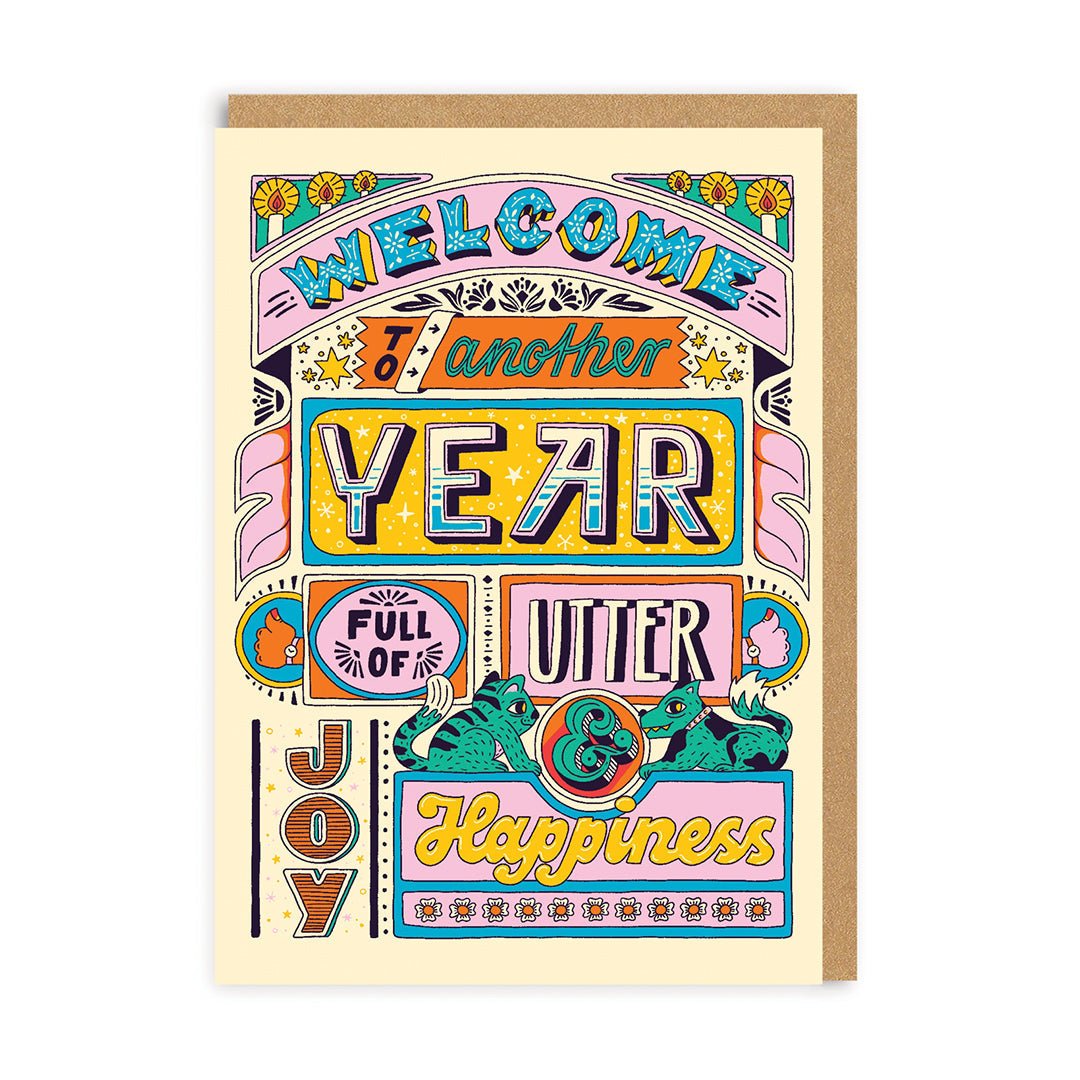 Another Year Full Of Happiness Greeting Card - card Ohh Deer UK + EU Modern Love Store Glasgow