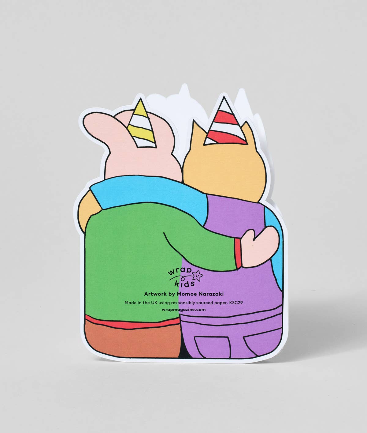 Happy Birthday Friends and Cake Shaped Card - Card Wrap (US duties paid) Modern Love Store Glasgow