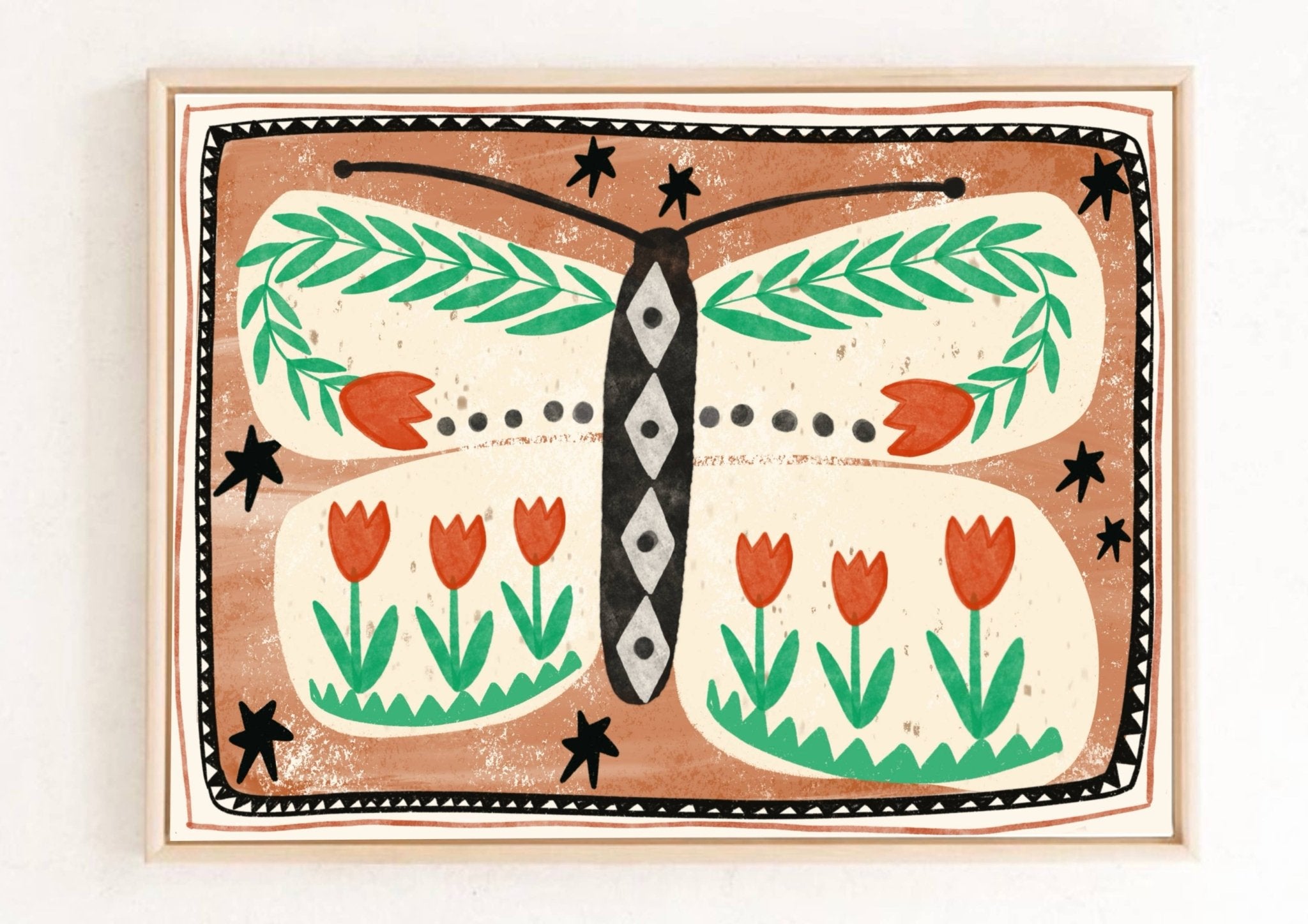 Folk Butterfly A4 - Carole Hillman Modern Love Store Glasgow