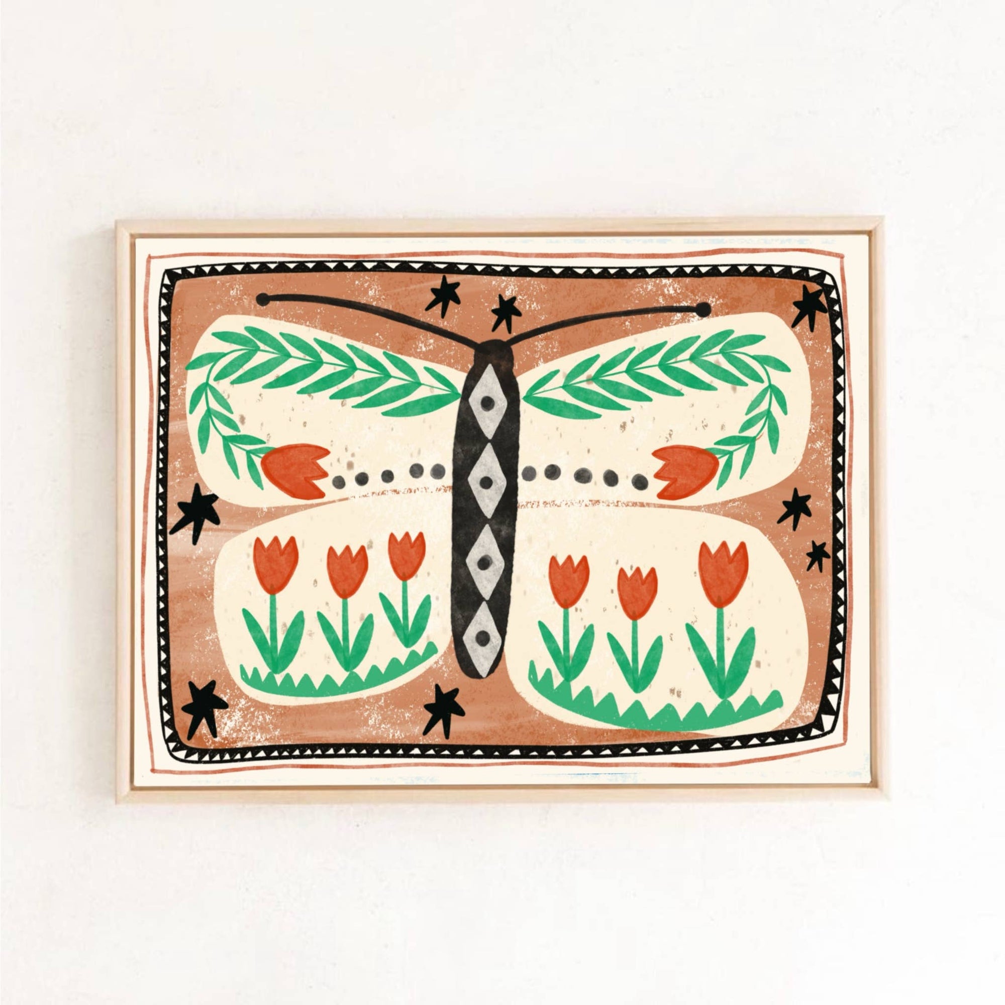 Folk Butterfly A4 - Carole Hillman Modern Love Store Glasgow