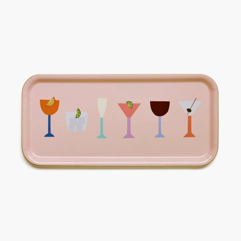 Peach Cocktail Serving Tray