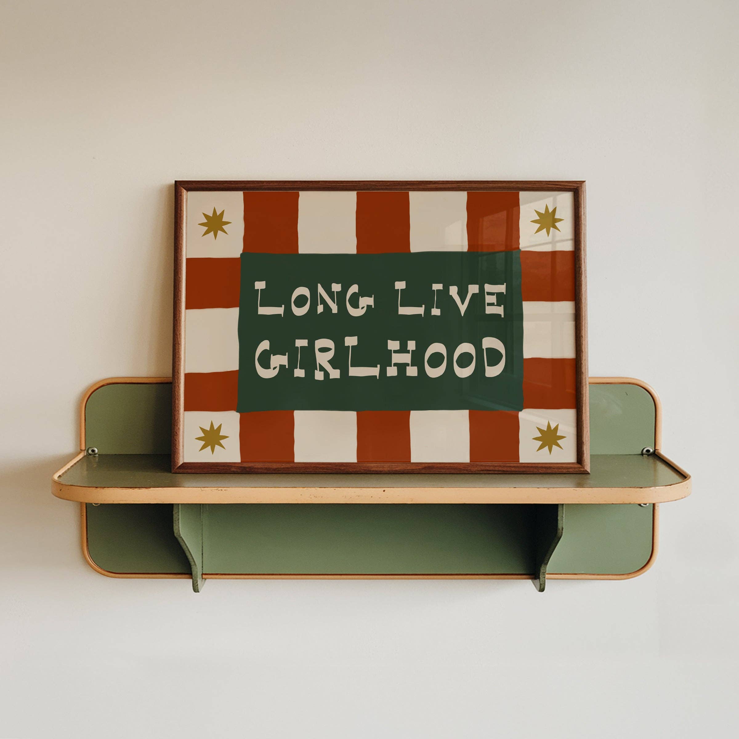 Long Live Girlhood Print: Pink & Red / Unframed / A3