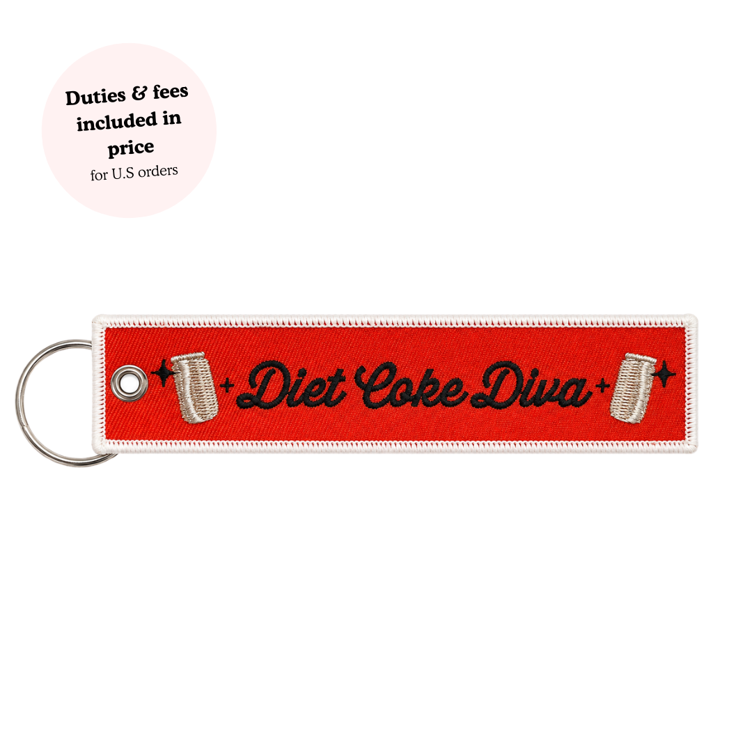 Diet Cola Diva Embroidered Keychain