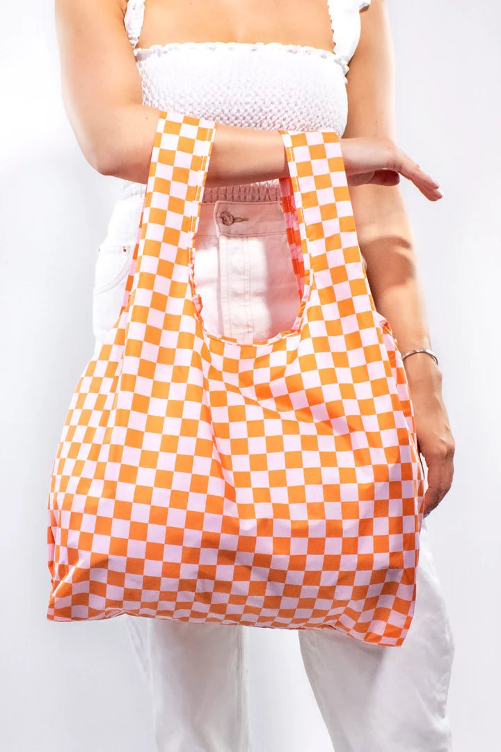 Checkerboard Pink & Orange | Medium - bag Kind Bag Modern Love Store Glasgow