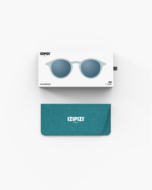 IZIPIZI Junior frozen blue sunglasses ages 7–11 — overhead view