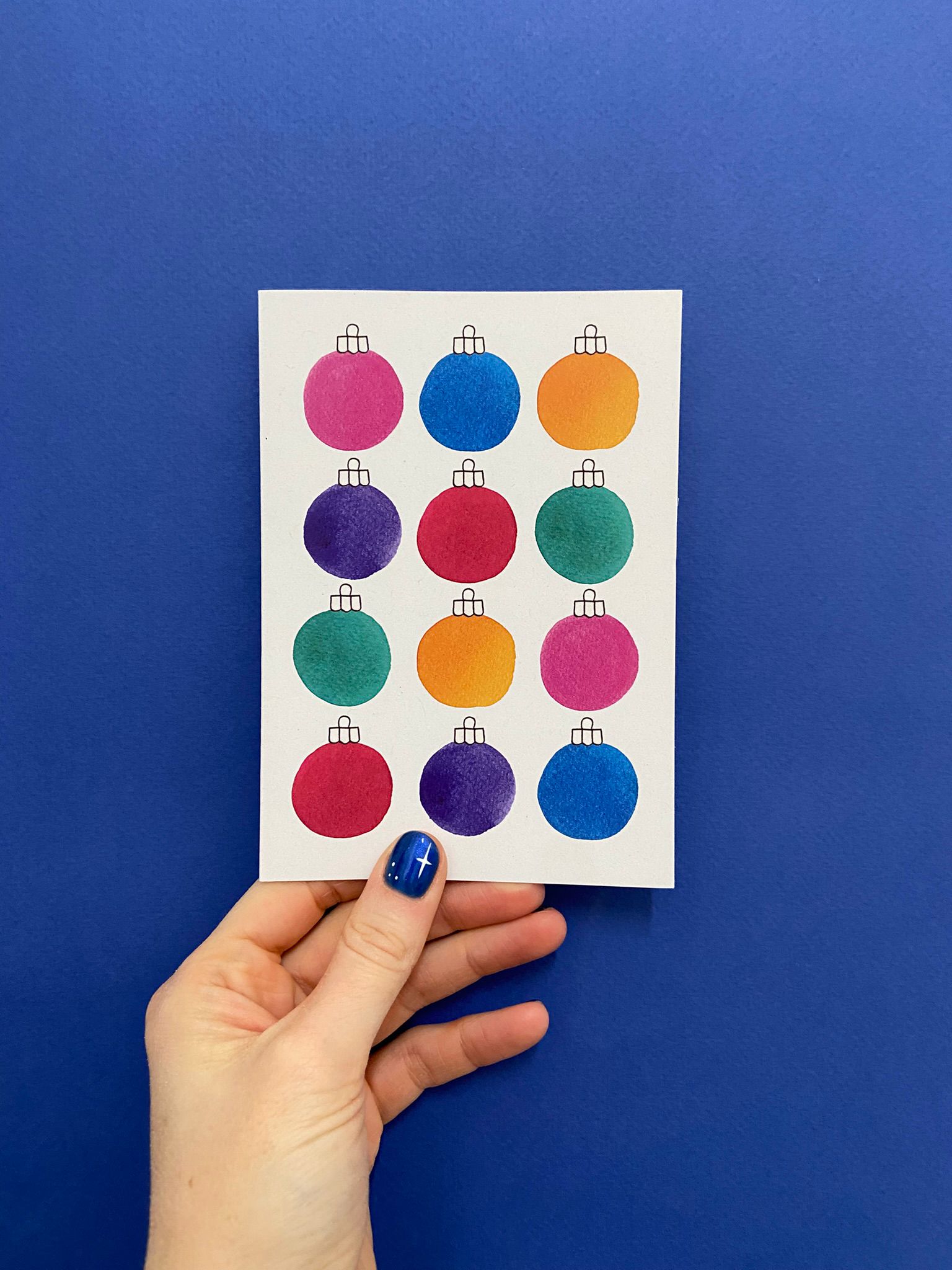 Christmas Baubles Card - Christmas Card Paper Arcade Modern Love Store Glasgow