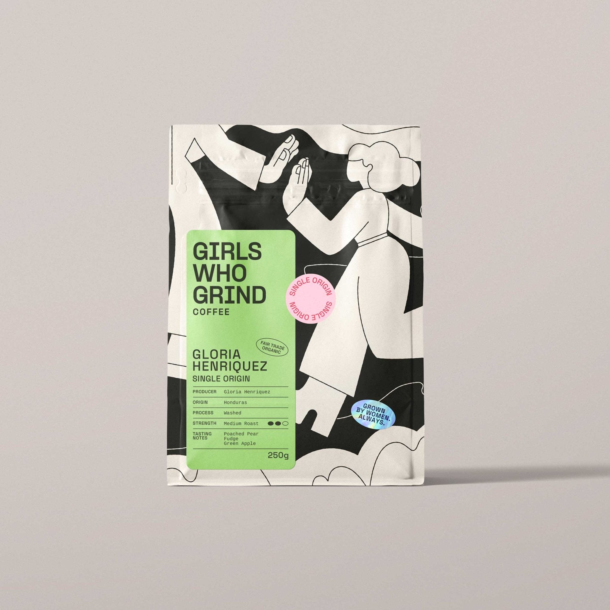 Coffee beans, Gloria Henriquez, Honduras.: French Press / 250g - Girls Who Grind Coffee Modern Love Store Glasgow