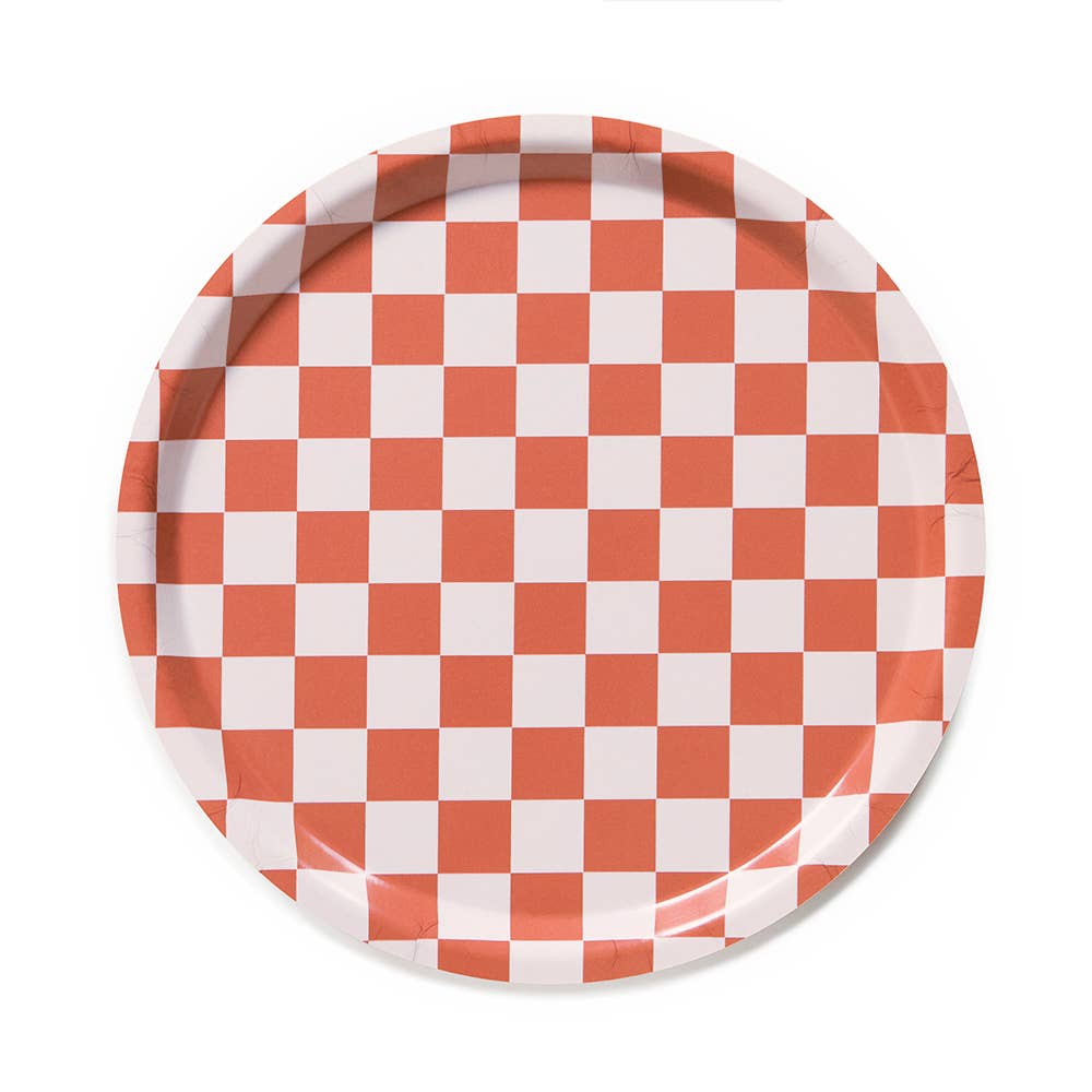 Coral & Sand Round Serving Tray - 31 cm - BLU KAT Modern Love Store Glasgow