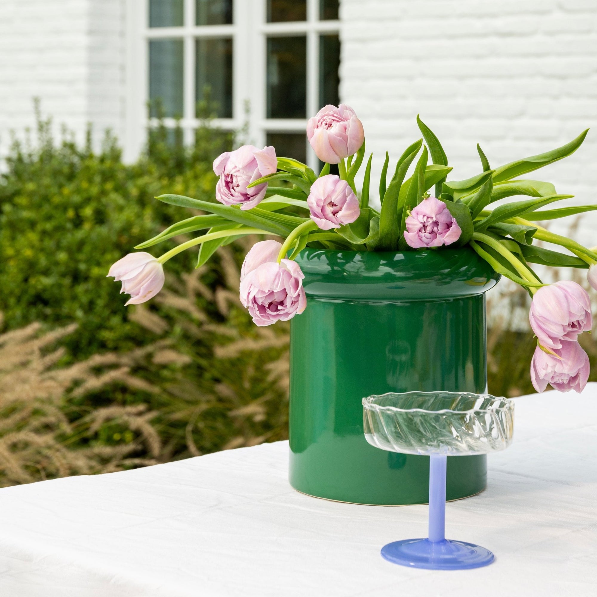 Coupe Twirl Blue Set of Two - Glass &K Amsterdam Modern Love Store Glasgow