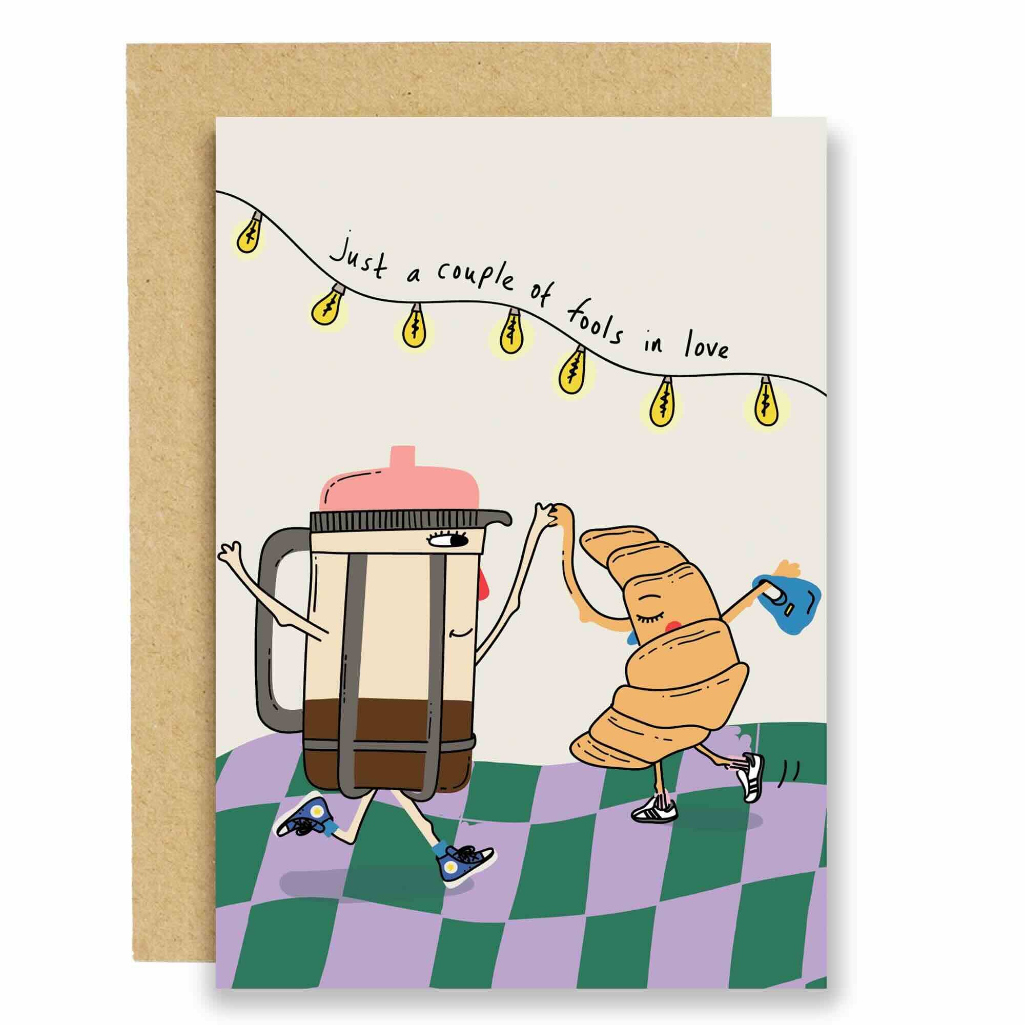 Couple of fools in love - love and anniversary card - Eat the Moon | Greeting cards and stationery Modern Love Store Glasgow