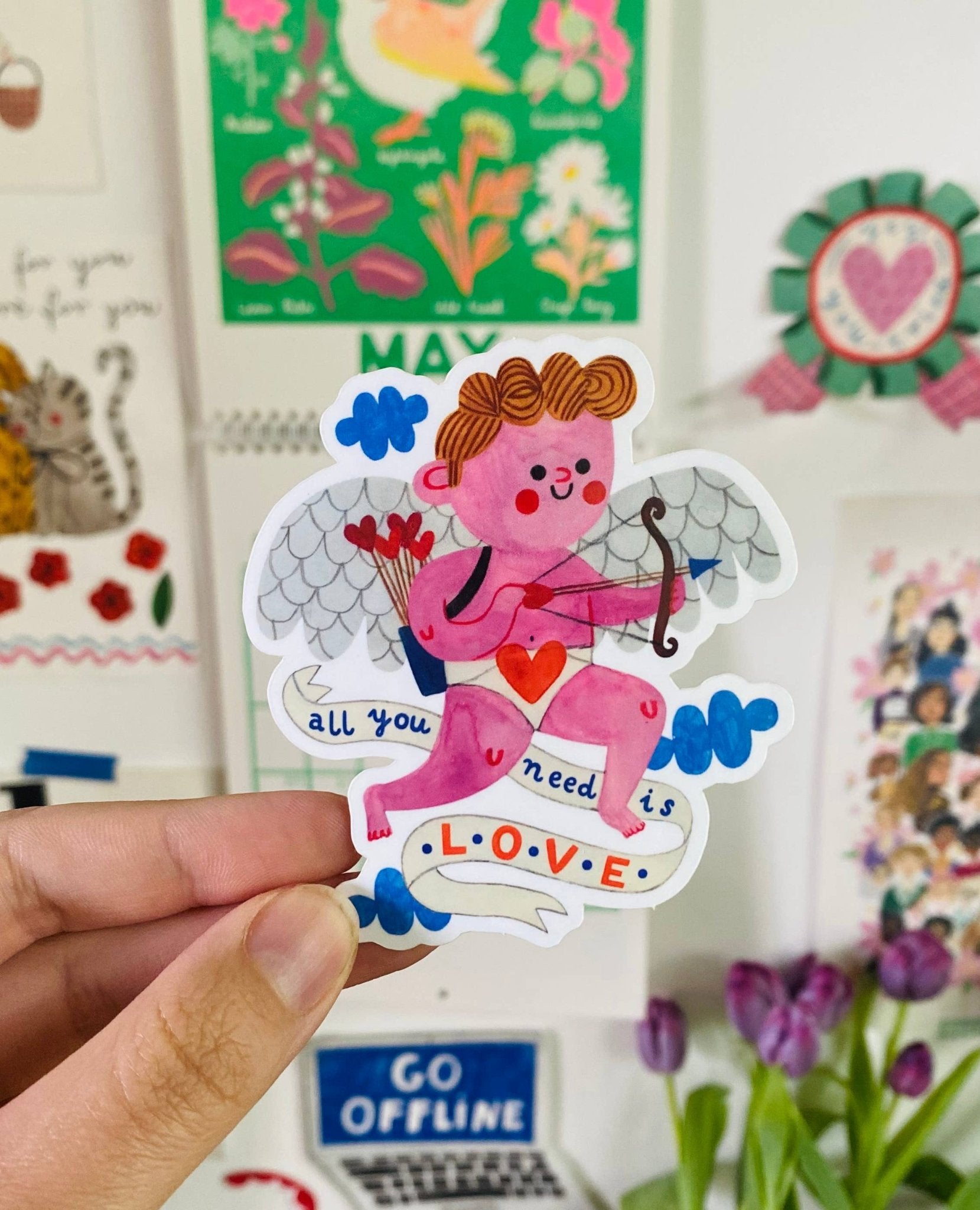 CUPID sticker - Daria Solak Illustrations Modern Love Store Glasgow