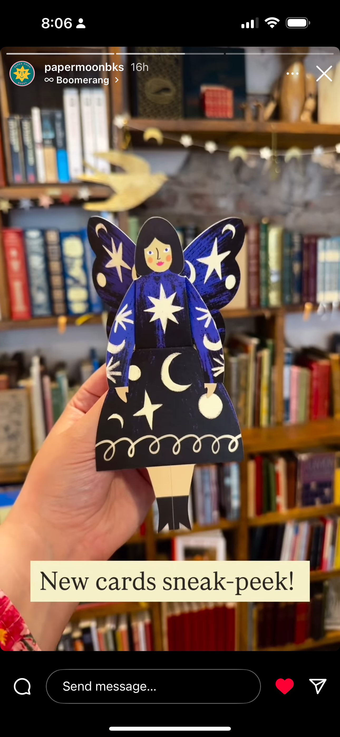 Butterfly Woman Sitting greetings card in Cosmic by Kitty Kenda Papergoods