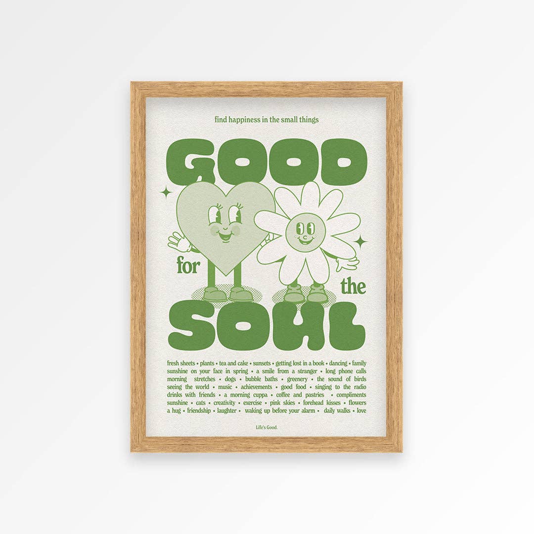 Good For The Soul Print: Green / Unframed / A4