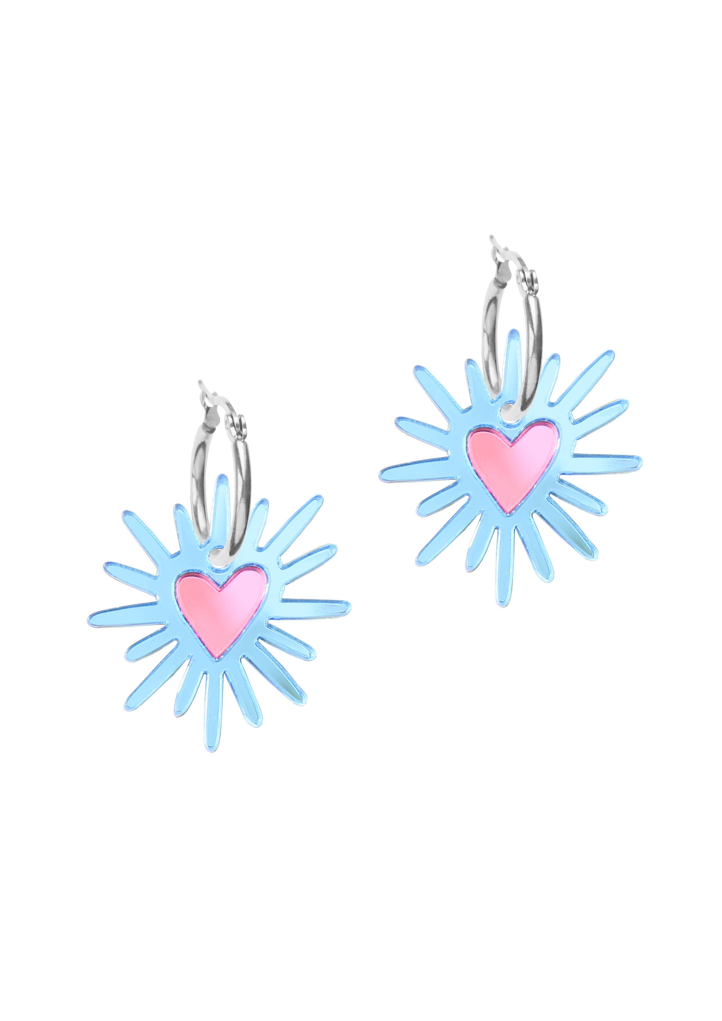 Shining Heart Hoops: Pink + Red