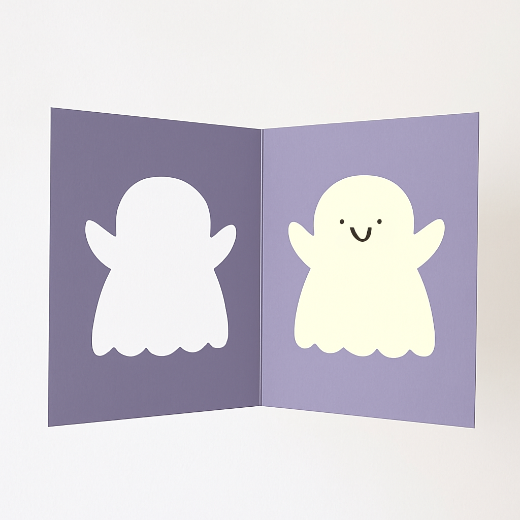 Ghost - Halloween Card - Die Cut Cards - Cute - Scary - Fun