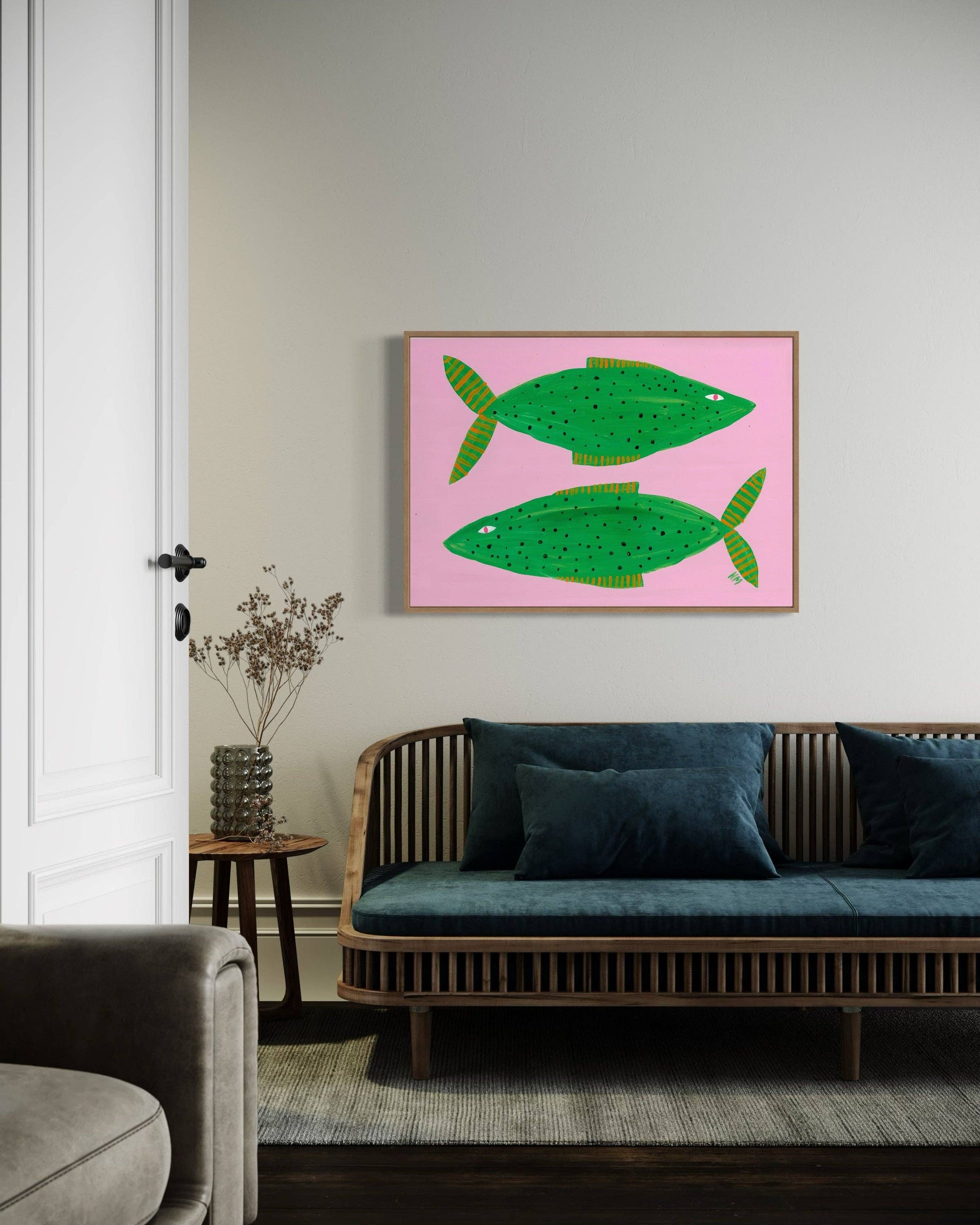 Two pink fish: A4