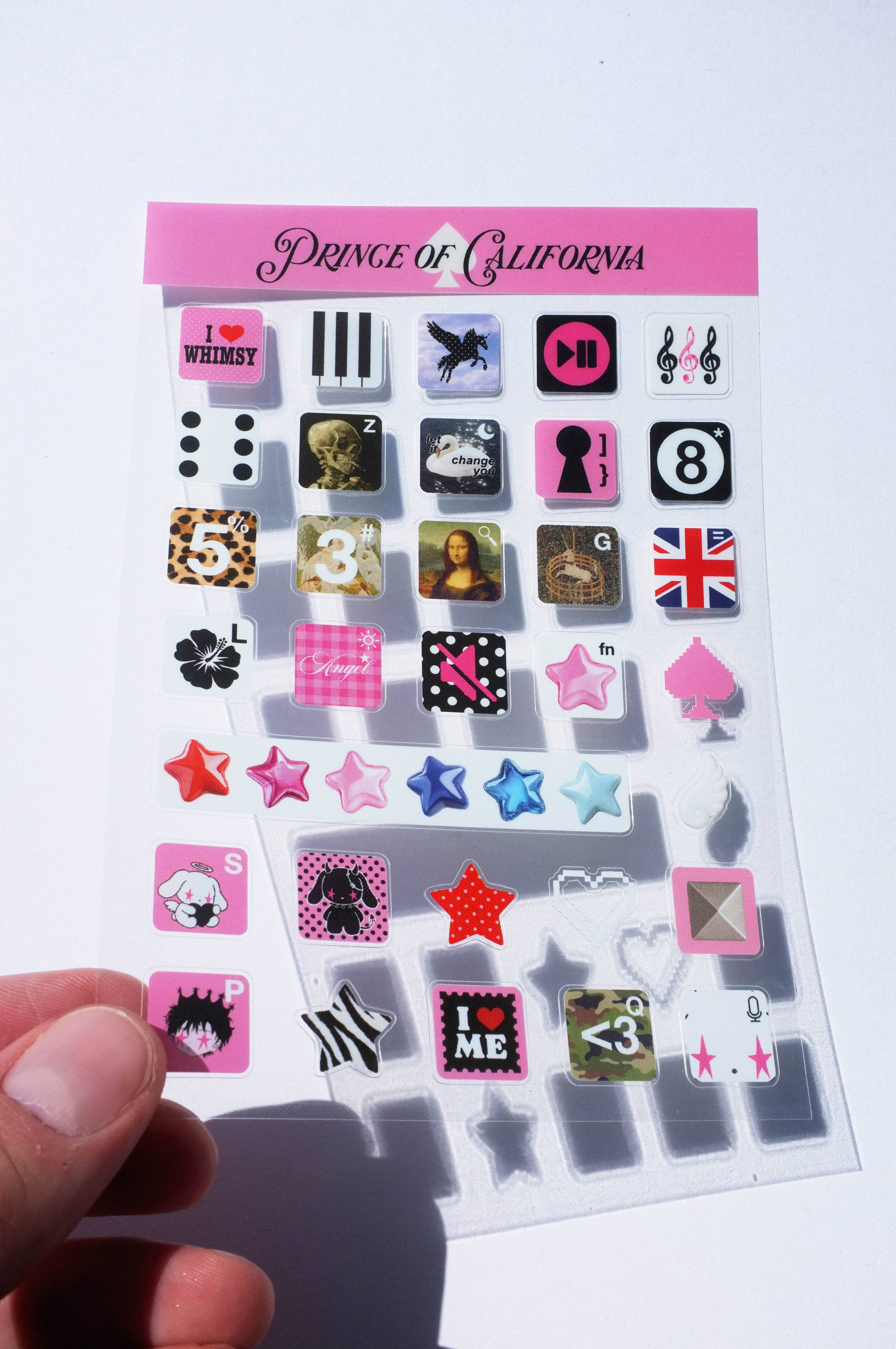 Prince of California Keyboard Sticker Sheet