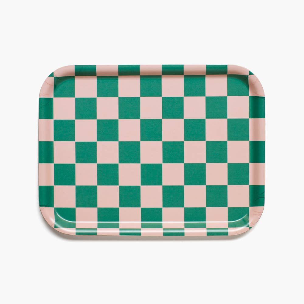 Peach & Tulip Rectangular Serving Tray - 27x20 cm