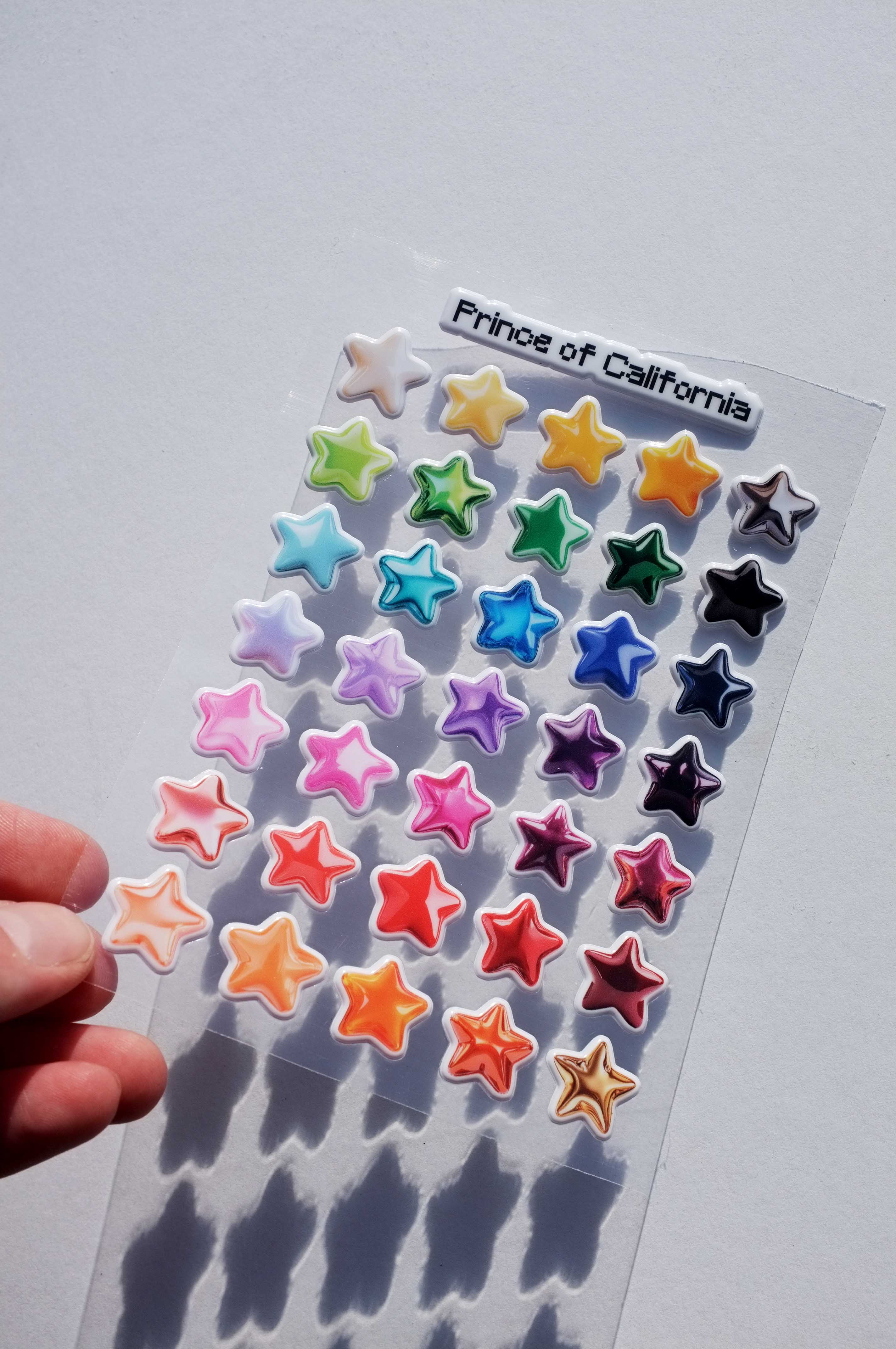Puffy Rainbow Star Sticker Sheet