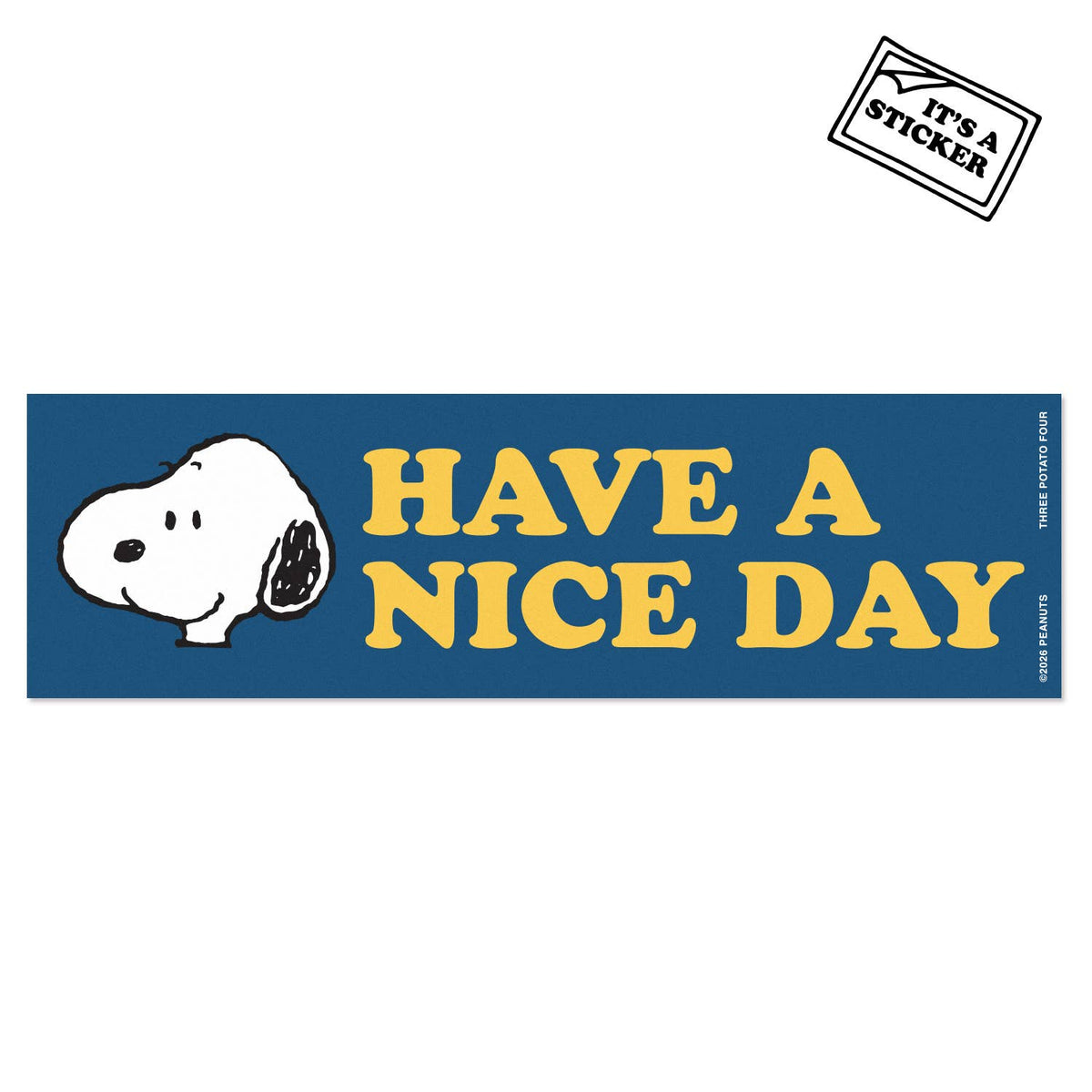 3P4 x Peanuts® - Snoopy Nice Day Mini Bumper Sticker (Blue)