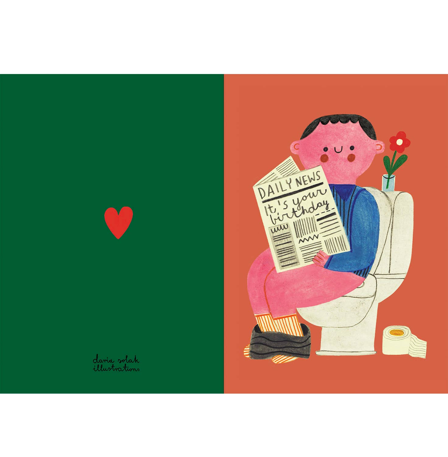 DAILY NEWS card - Daria Solak Illustrations Modern Love Store Glasgow