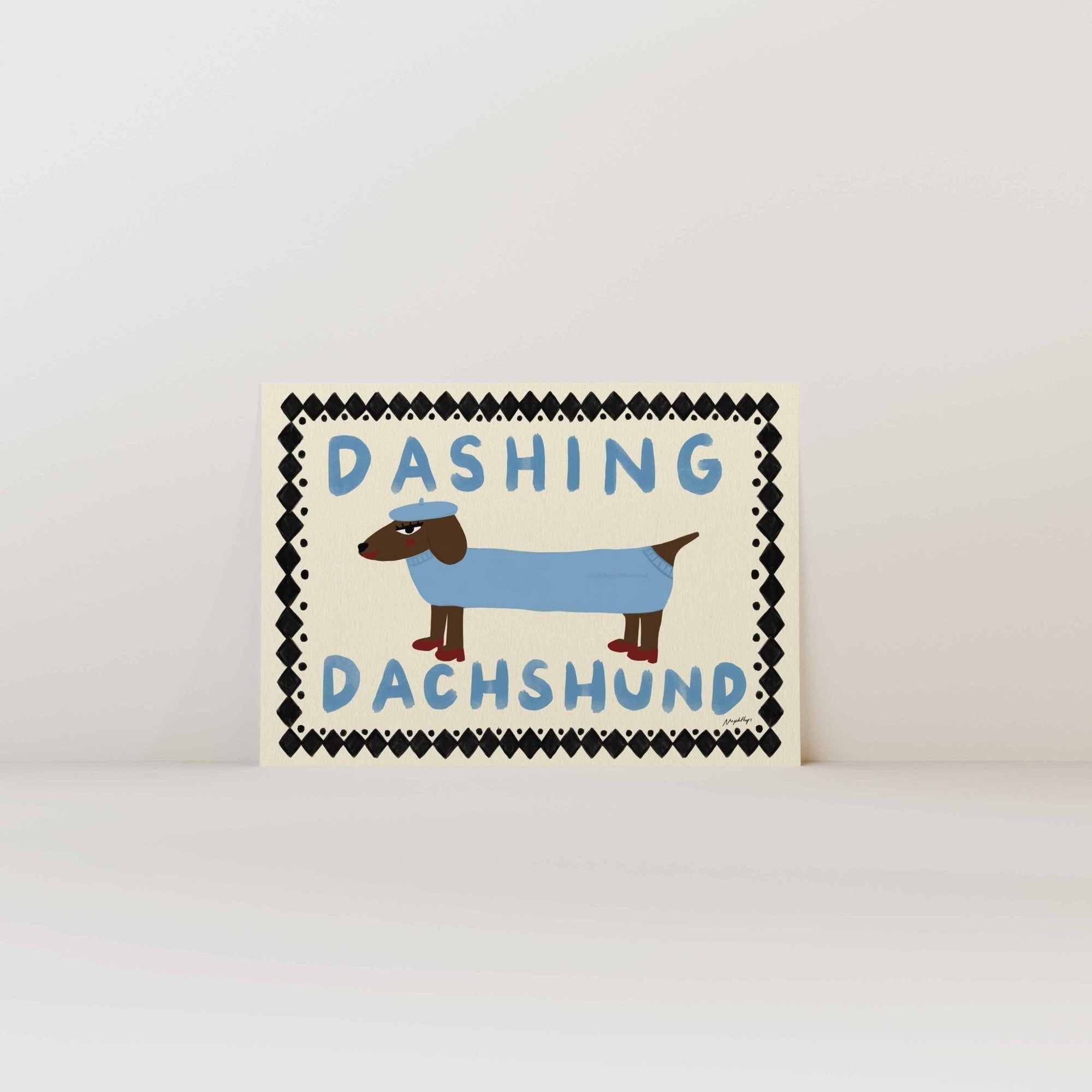 Dashing Dachshund - Nephtys Illustrated Modern Love Store Glasgow