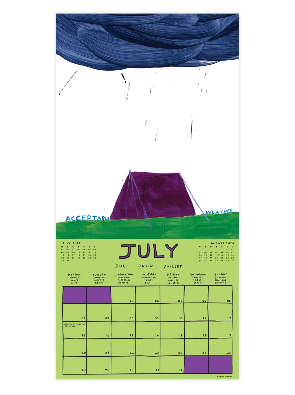 David Shrigley Official 2026 Wall Calendar - David Shrigley x Brainbox Candy Modern Love Store Glasgow