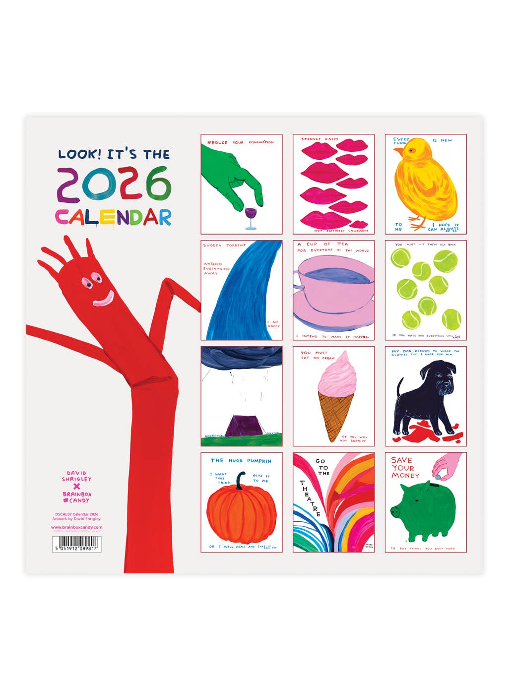 David Shrigley Official 2026 Wall Calendar - Modern Love Store Glasgow