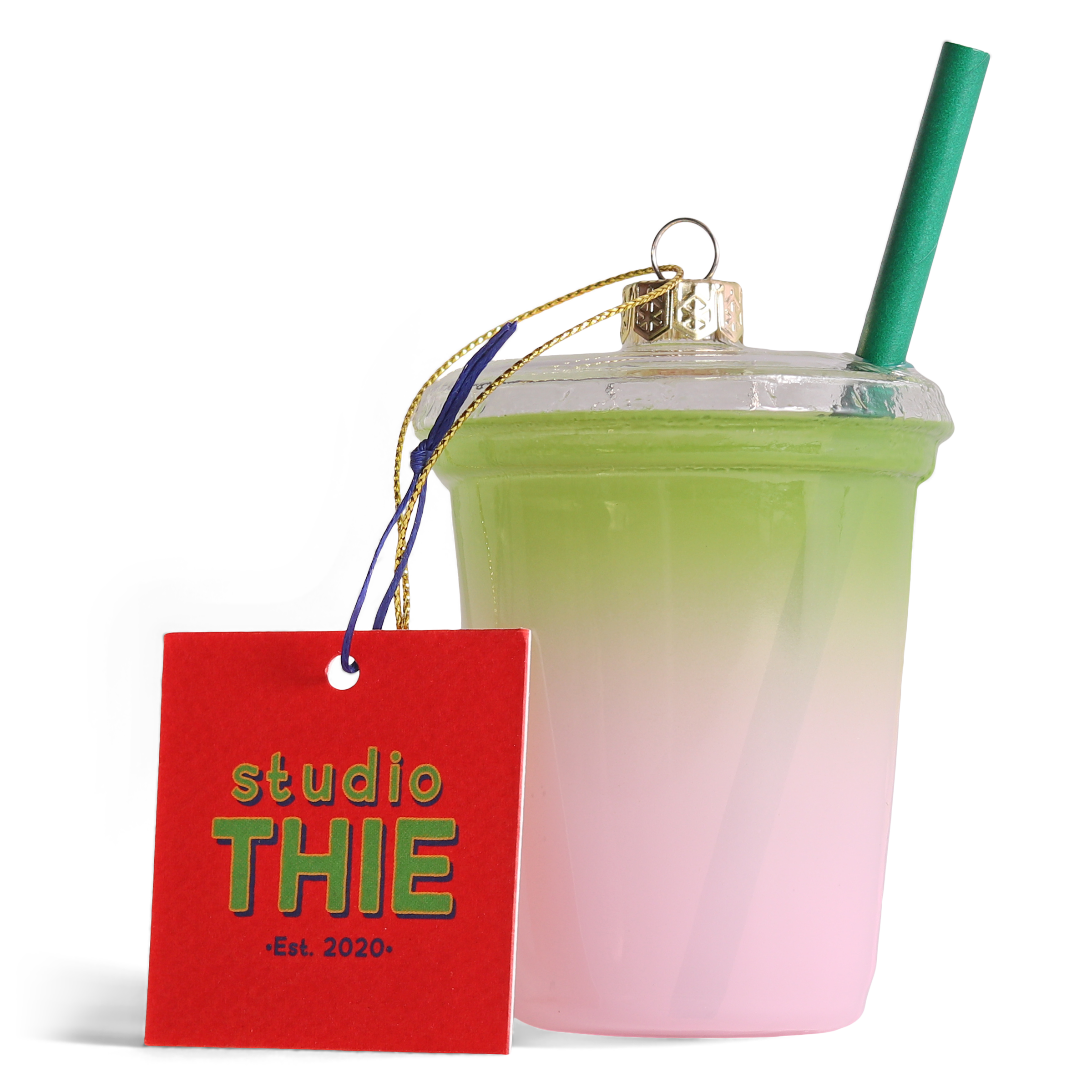 Blueberry Matcha Glass Christmas Bauble