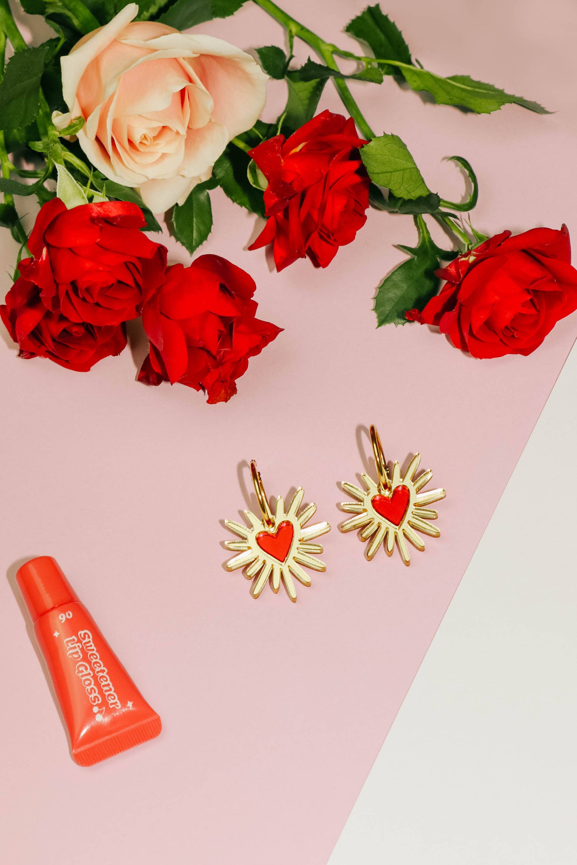 Shining Heart Hoops: Gold + Red