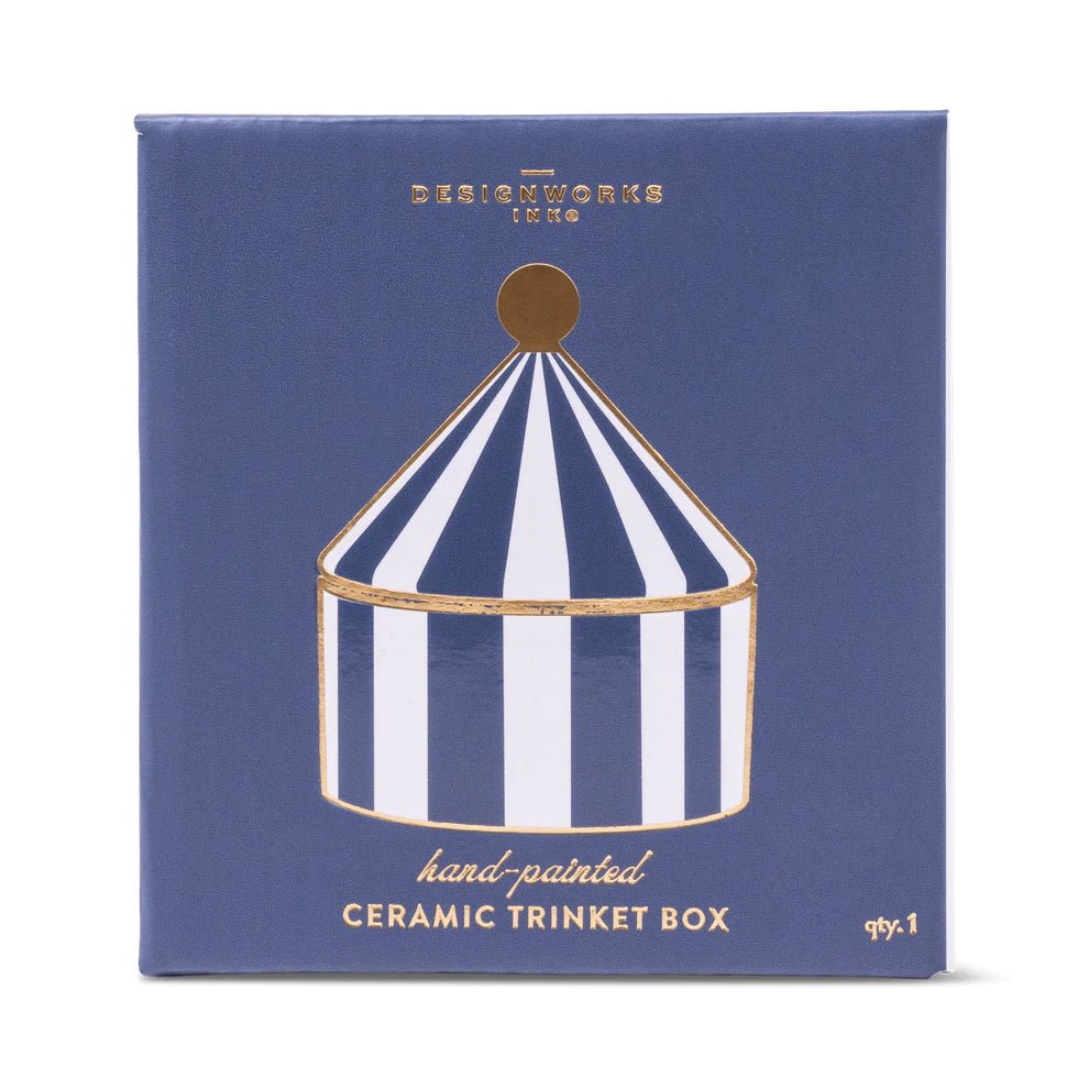 Ceramic Trinket Box - Navy Stripe - Designworks Collective Modern Love Store
