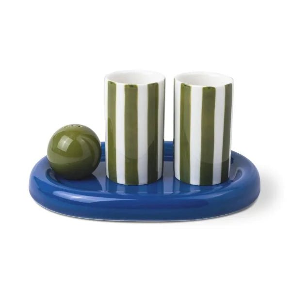 The Lily Mae Ceramic Tequila Shot Glass Set - Cobalt + Olive glassware 