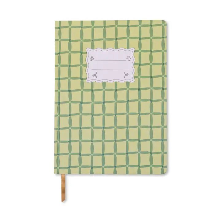 Tulip Jumbo Journal - Green Lattice notebook 