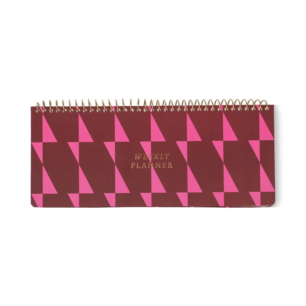 Weekly Planner Pad - Burgundy + Pink - Designworks Collective Modern Love Store