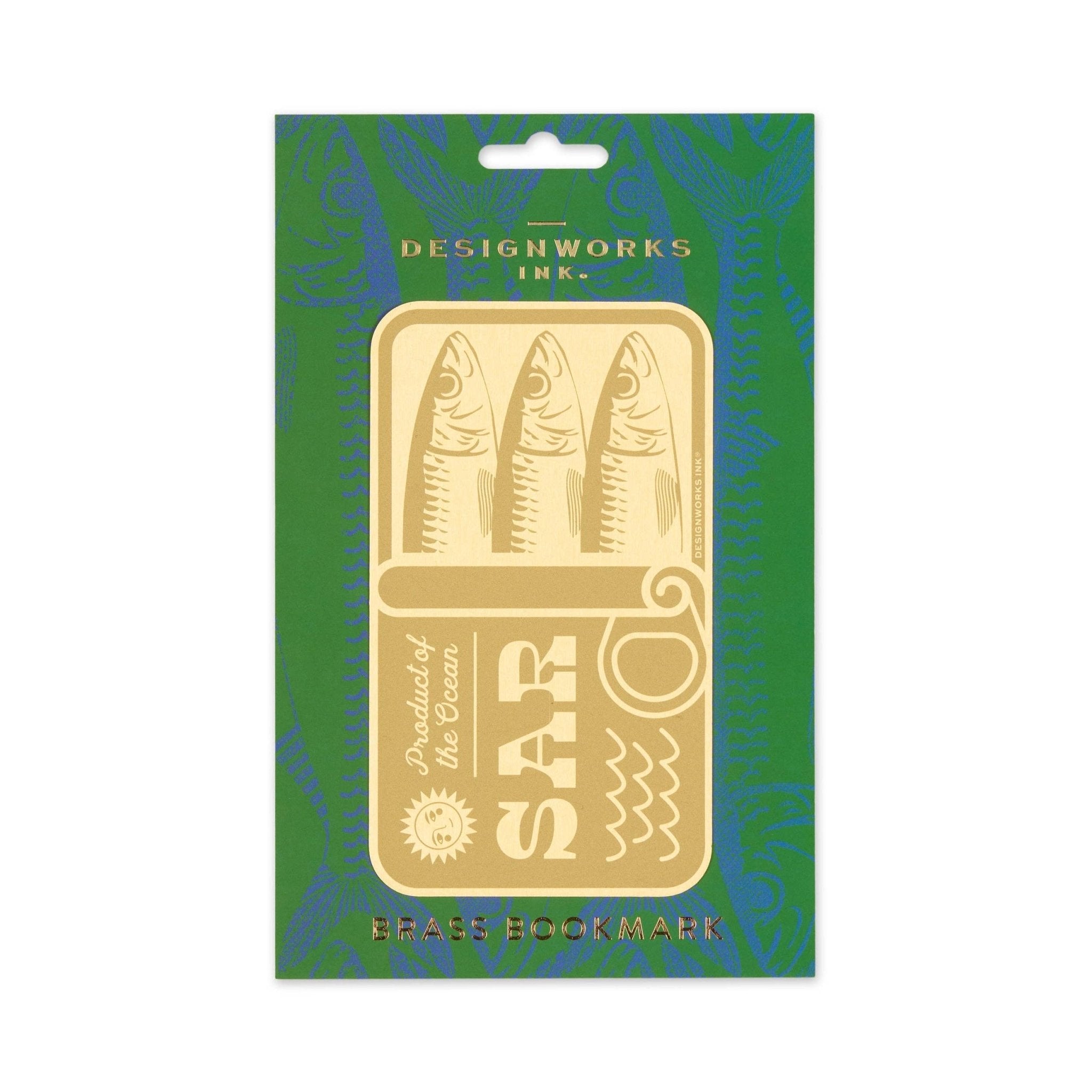 Designworks Ink Brass Bookmark - Sardines - Designworks Collective Modern Love Store Glasgow
