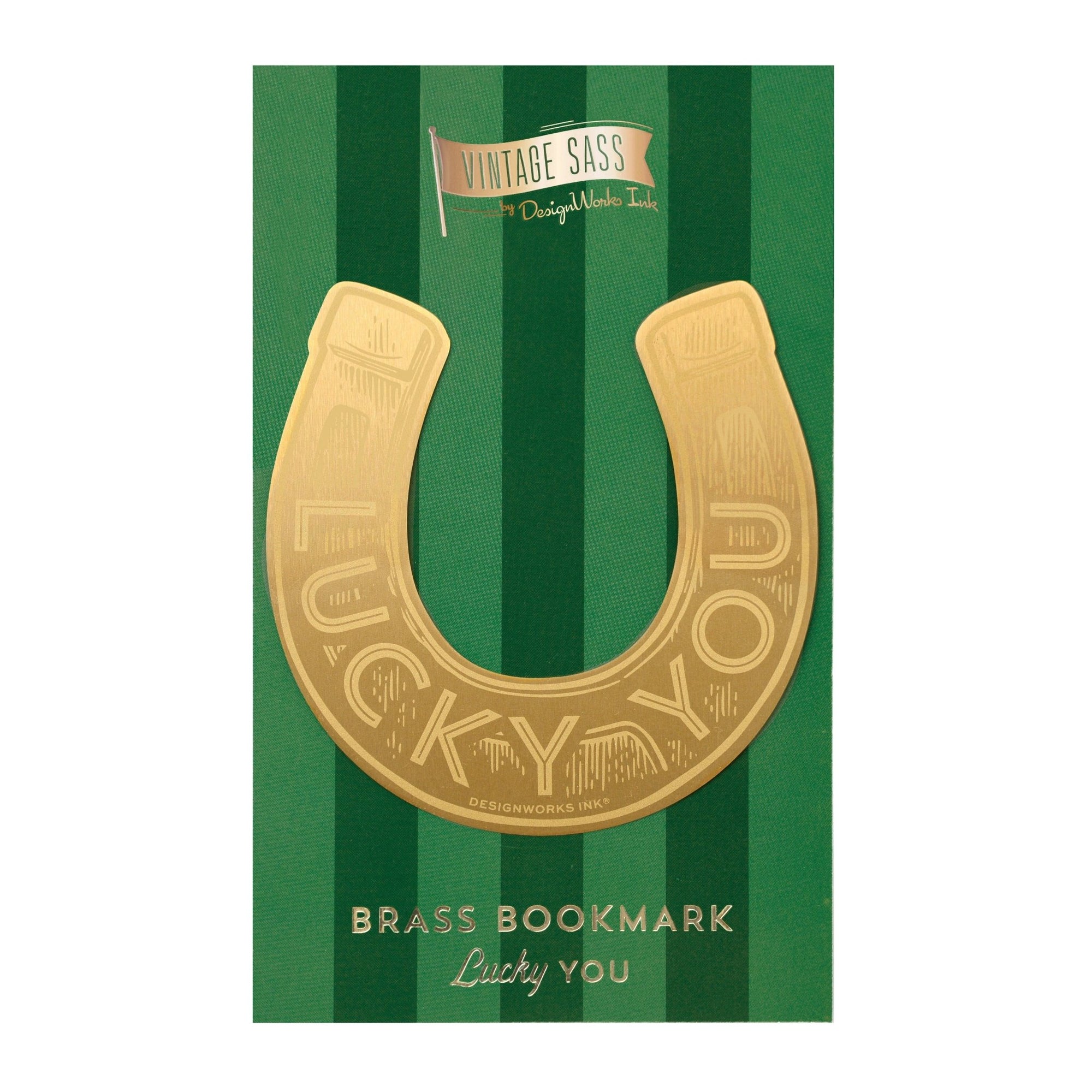 Designworks Ink Vintage Sass Brass Bookmark - Lucky You - Designworks Collective Modern Love Store Glasgow