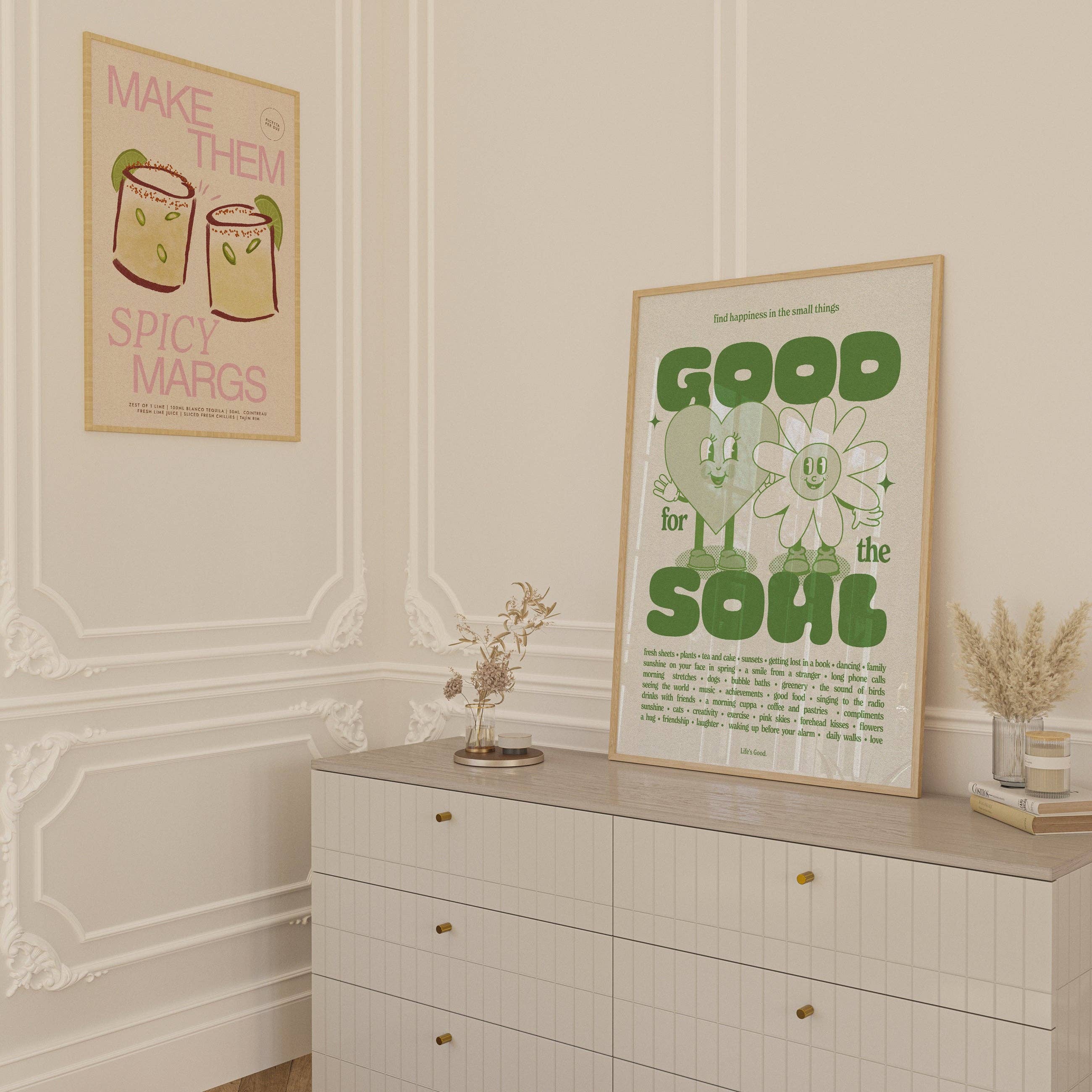 Good For The Soul Print: Green / Unframed / A4