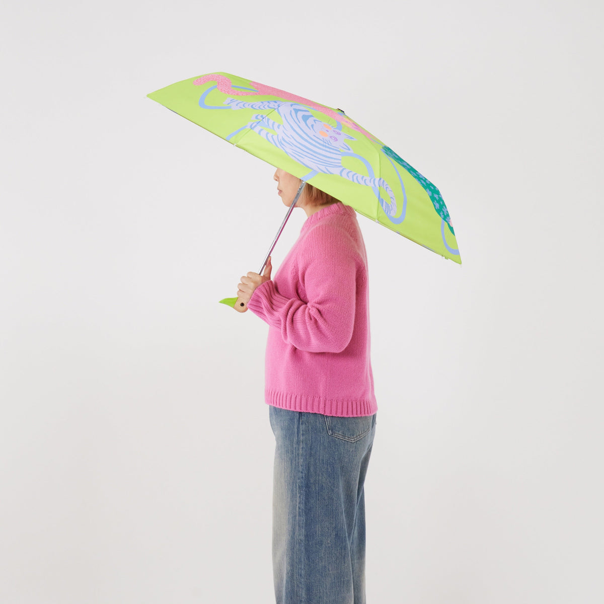 Lime Arty Cats Duck Umbrella