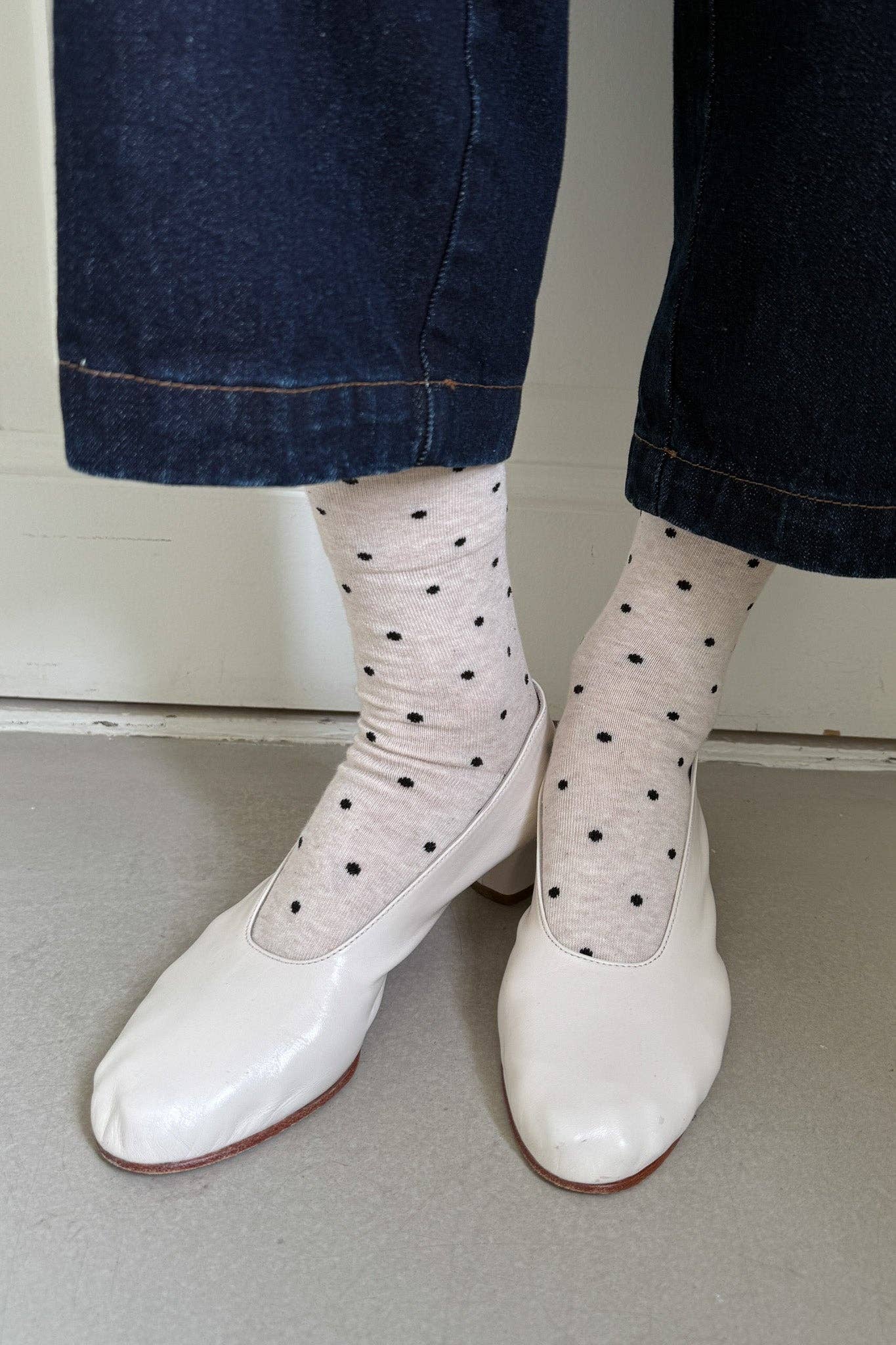 Patterned Sneaker Socks - POLKA DOT - BLUE/NAVY