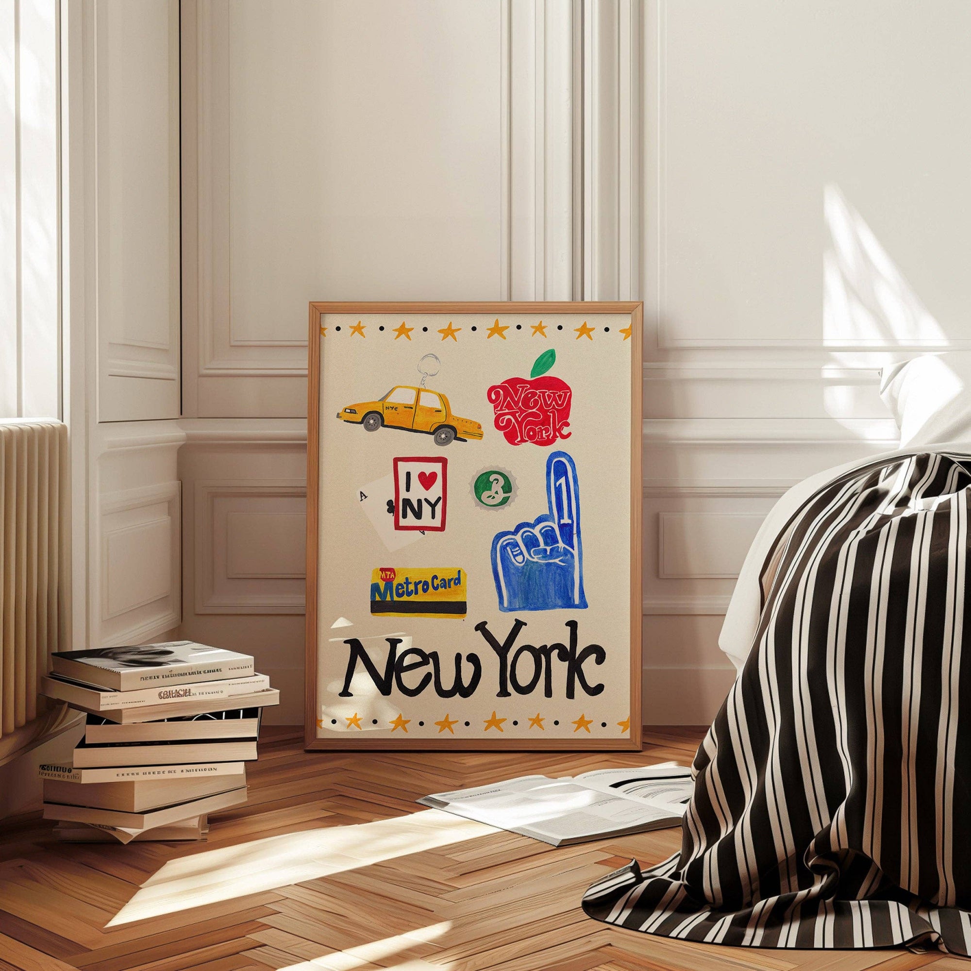 New York Travel Trinket Hand Painted Print: Unframed / A3